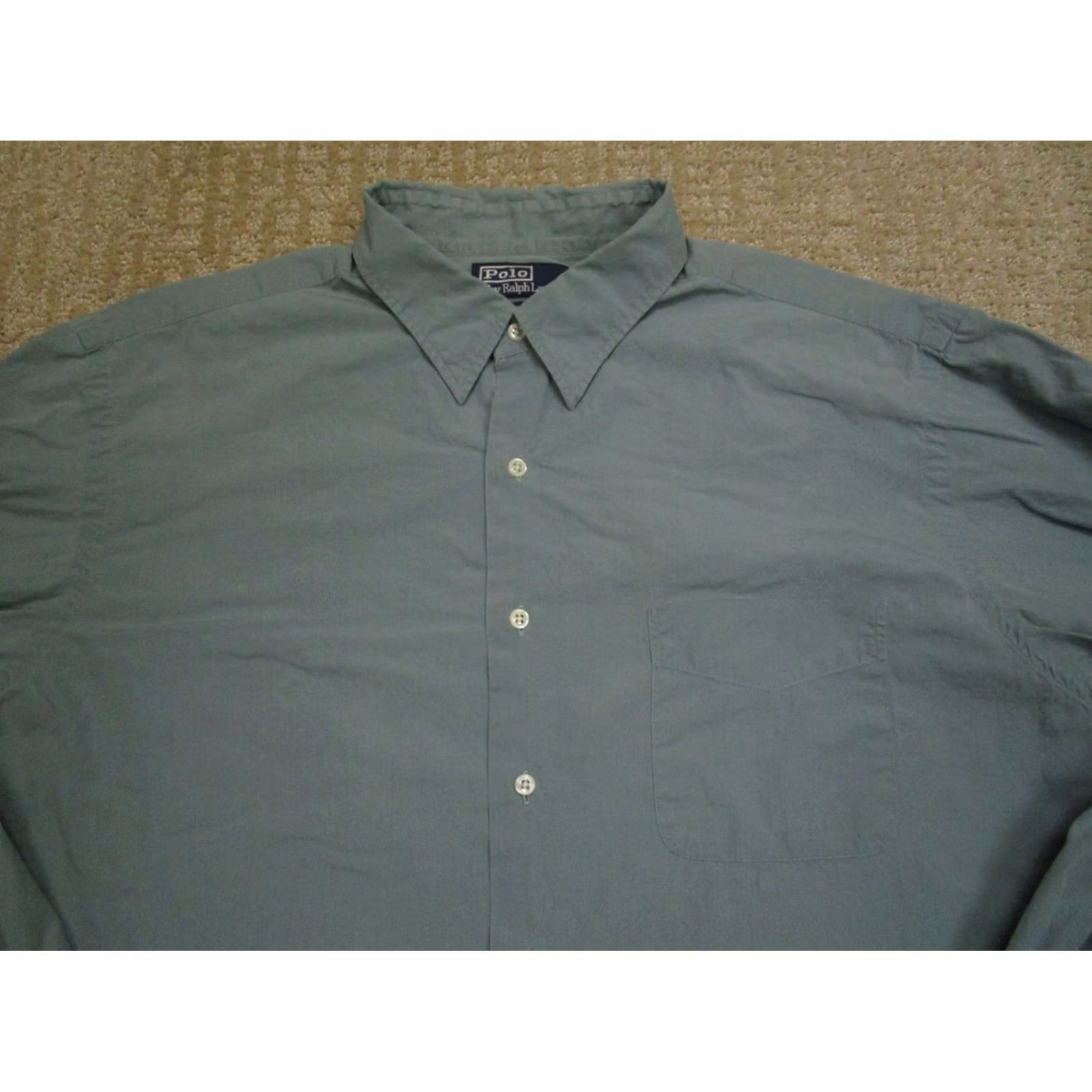 Polo Ralph Lauren VINTAGE Polo Ralph Lauren Shirt Mens 2XL Green Polo Ralph Lauren Shirt 2XL Green Long Sleeve Button-Up Collar Nike Size US XXL / EU 58 / 5 - 2 Thumbnail