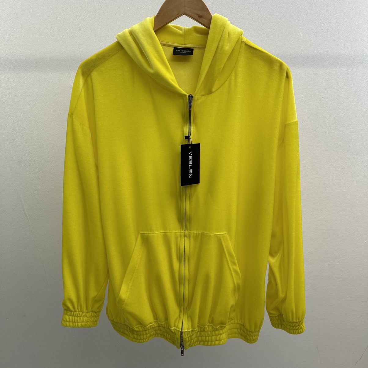 image of Balenciaga Yellow Velour Hoodie, Men's (Size XS)