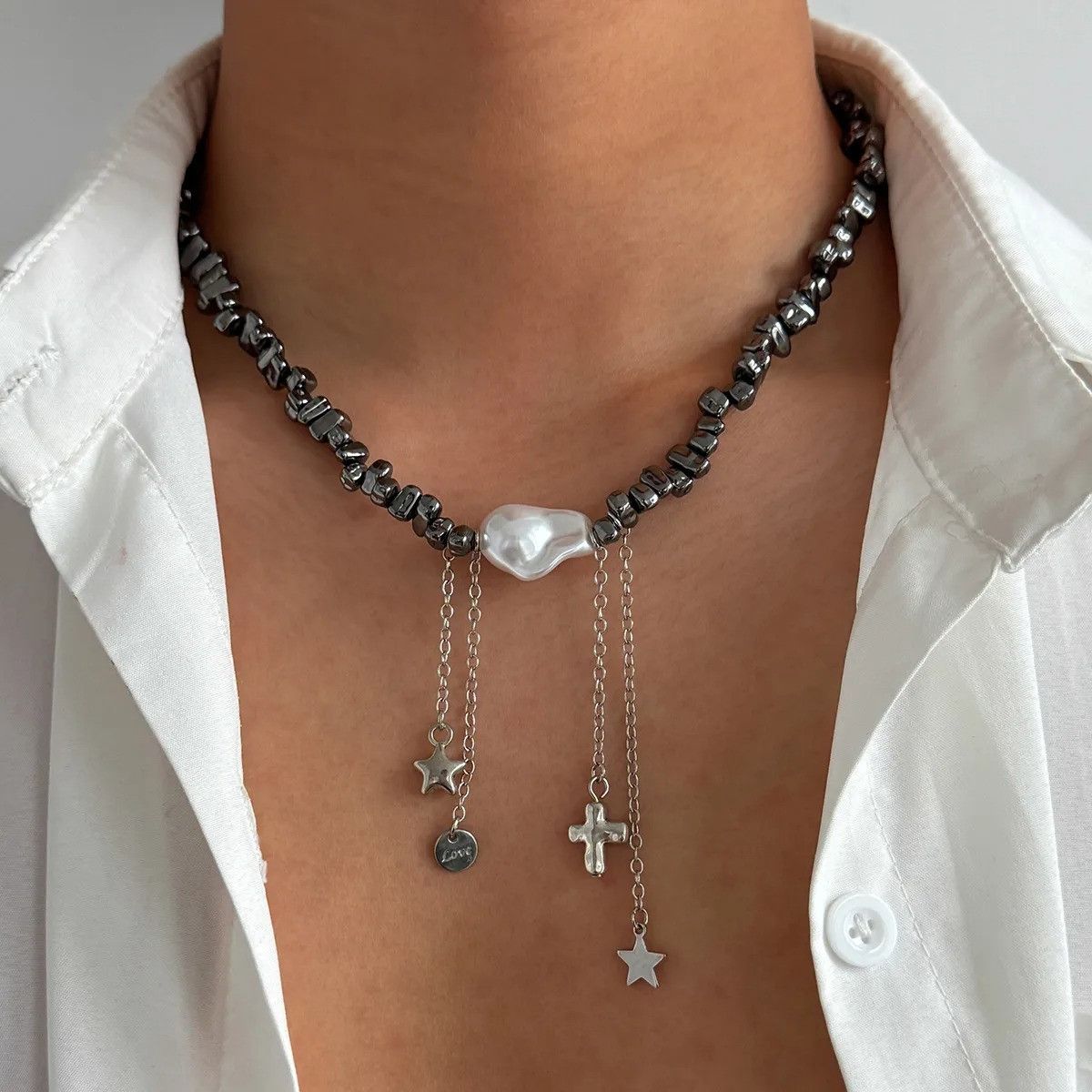 Vintage Beaded Simple Star Necklace Size ONE SIZE - 2 Thumbnail