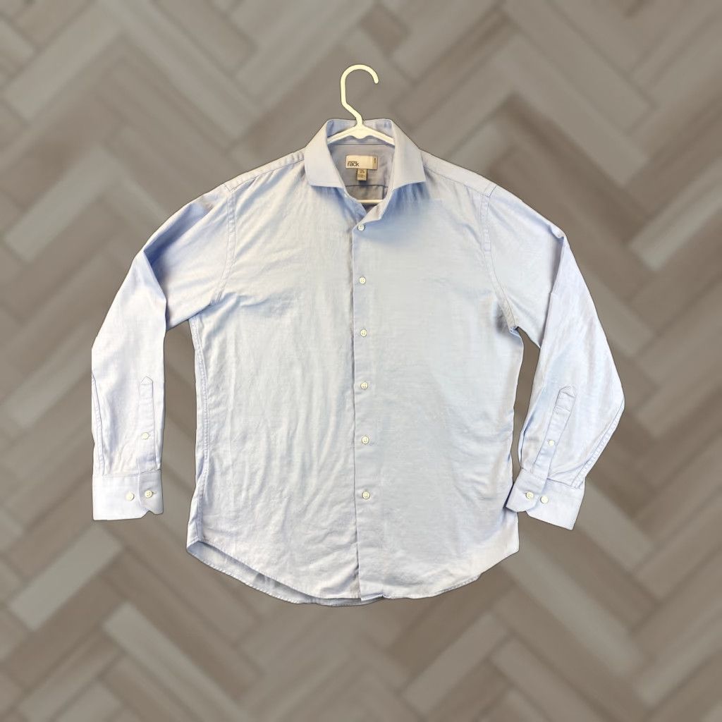 Nordstrom NORDSTROM RACK Men's Dress Shirt Non-Iron Long Sleeve Light Blue 15.5 32/33 Size 40R - 1 Thumbnail