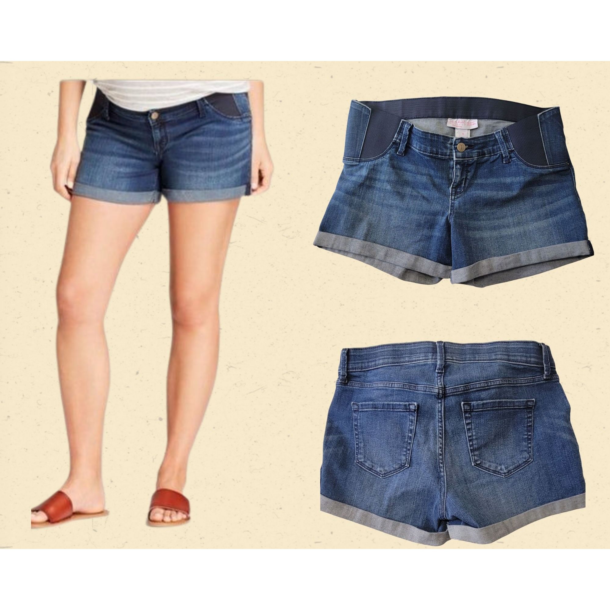 Other Maternity Inset Panel Midi Jean Shorts Ingrid & Isabel Size Size 28" / US 6 / IT 42 - 1 Thumbnail