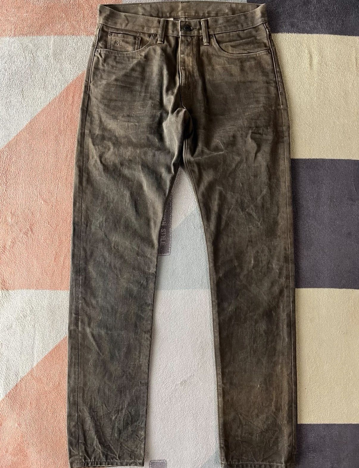 RRL Ralph Lauren Brown Denim Straight-Leg Pants Size US 30 / EU 46 - 1 Thumbnail