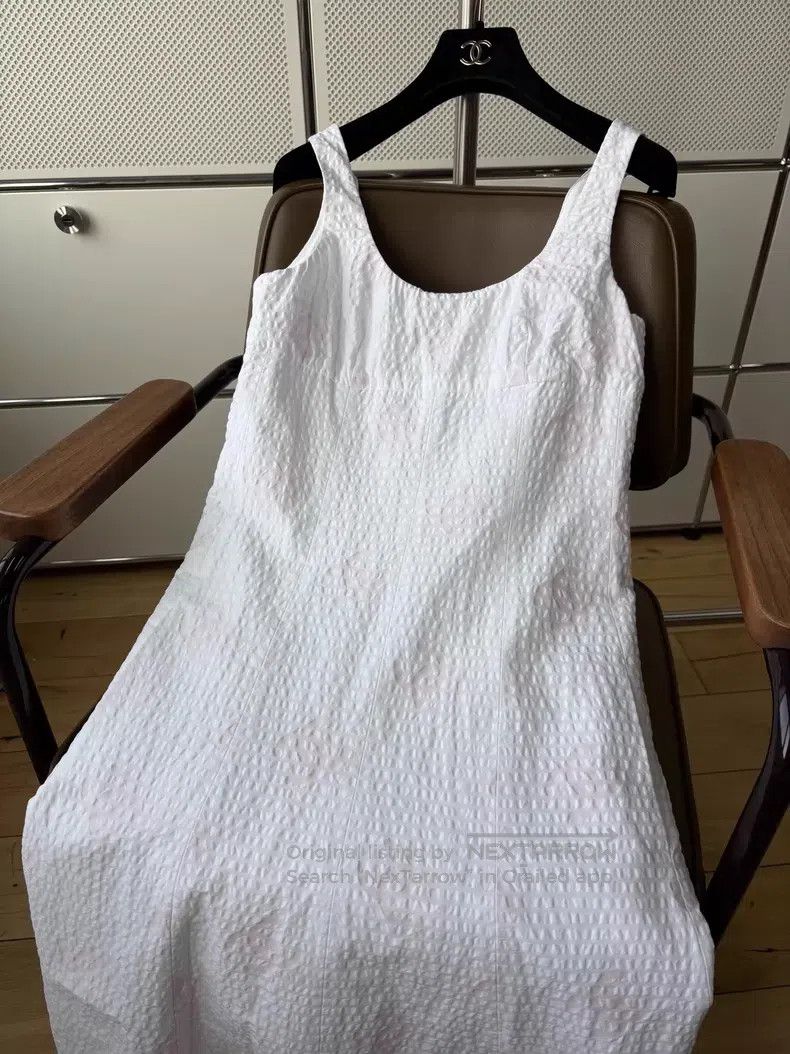 Chanel Chanel White and pink double C logo printed suspender dres Size XS / US 0-2 / IT 36-38 - 5 Thumbnail