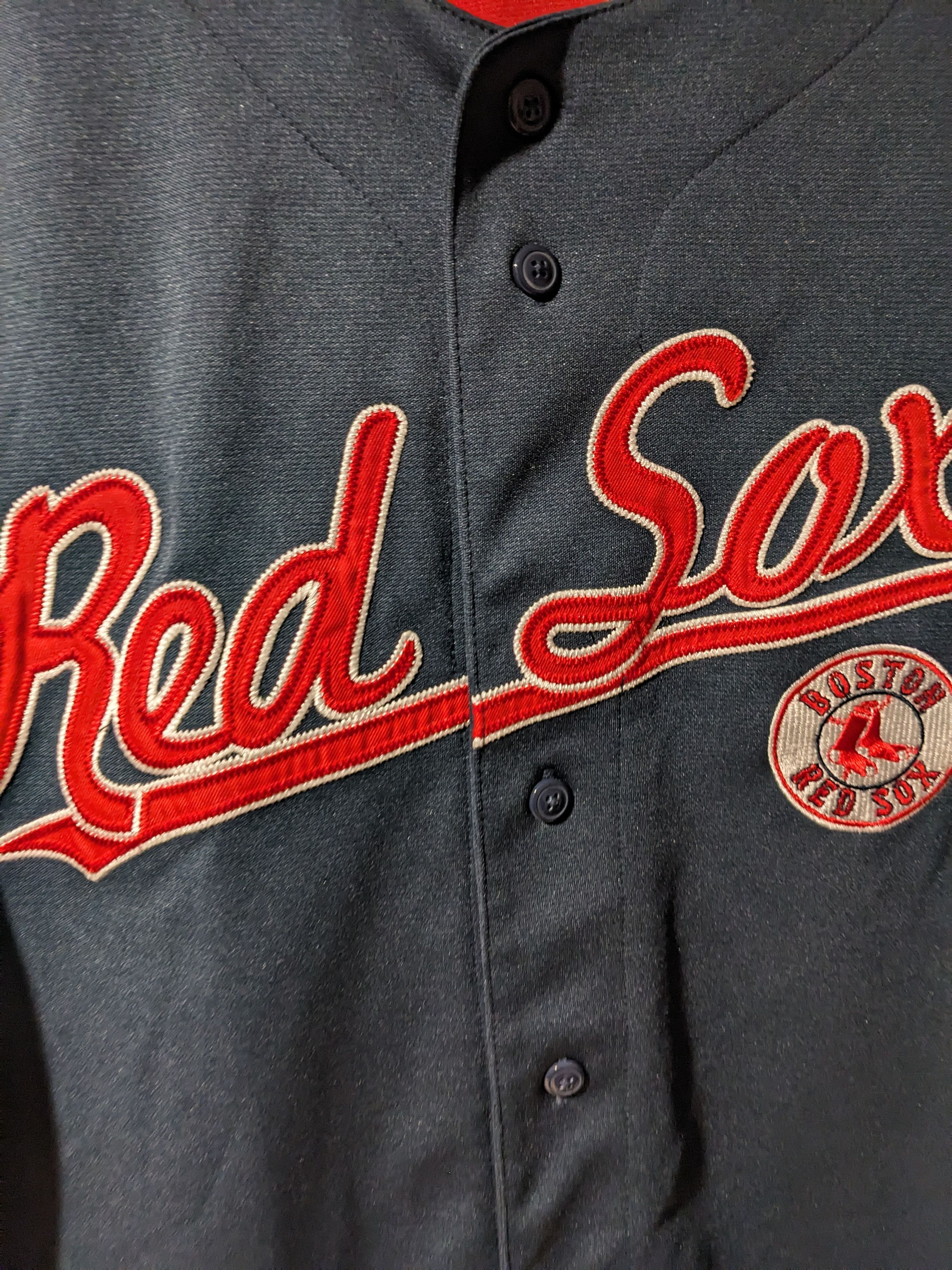 MLB × Vintage Boston Red Sox MLB Baseball Tru Fan Blue Medium Jersey Size US M / EU 48-50 / 2 - 2 Thumbnail