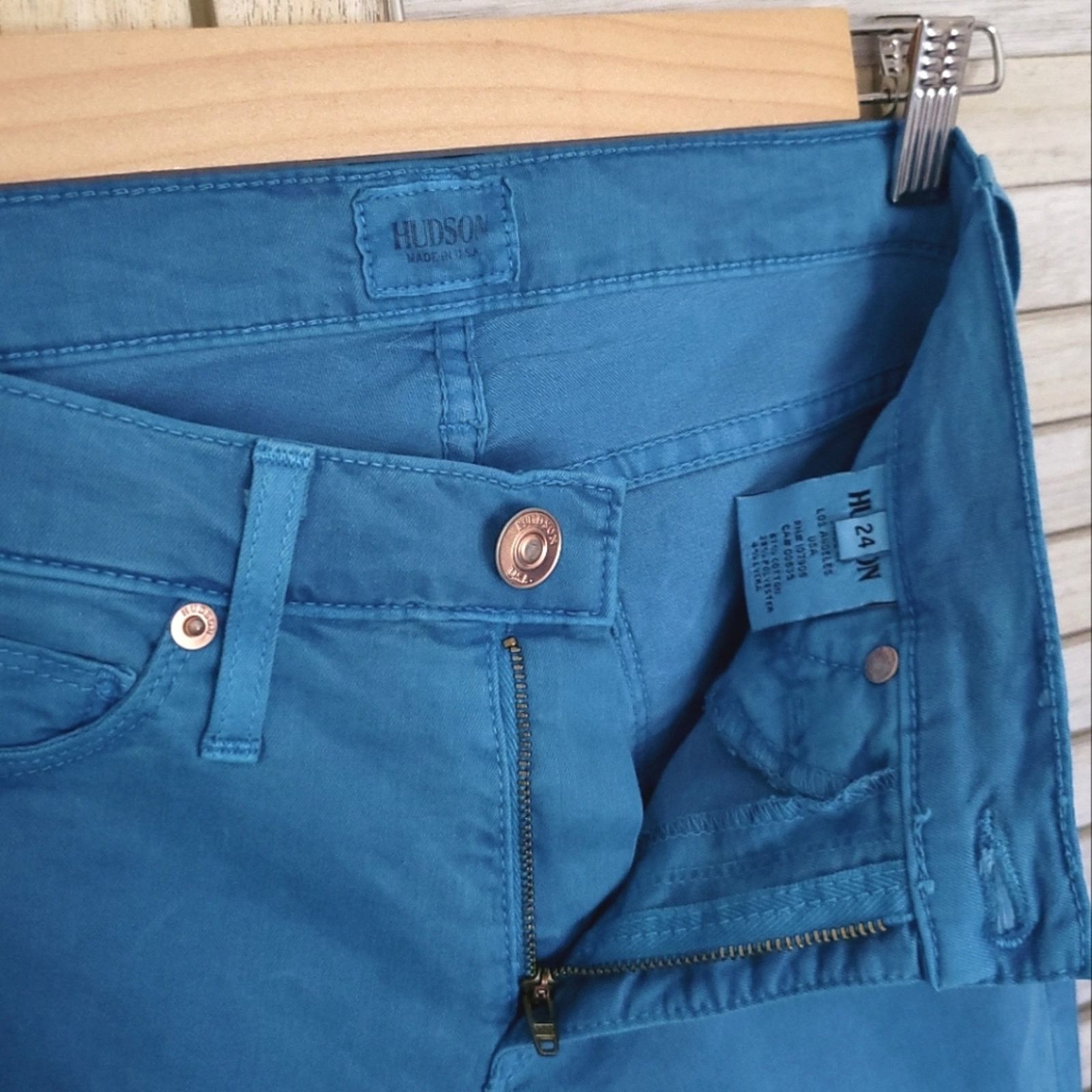 Hudson Hudson Nico Super Skinny 24 Waist Womens 00 Teal Blue 00 Size 24" / US 00 / IT 34 - 4 Thumbnail