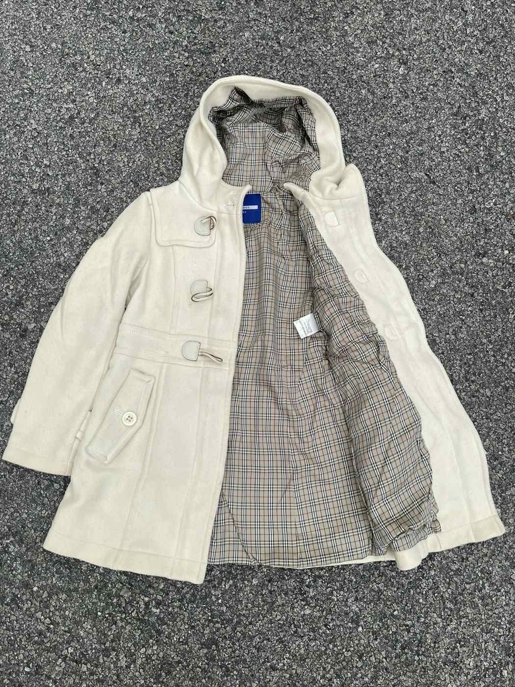Pre-owned Burberry X Vintage Burberry Blue Label Nova Check Wool Duffle Jacket In Khaki
