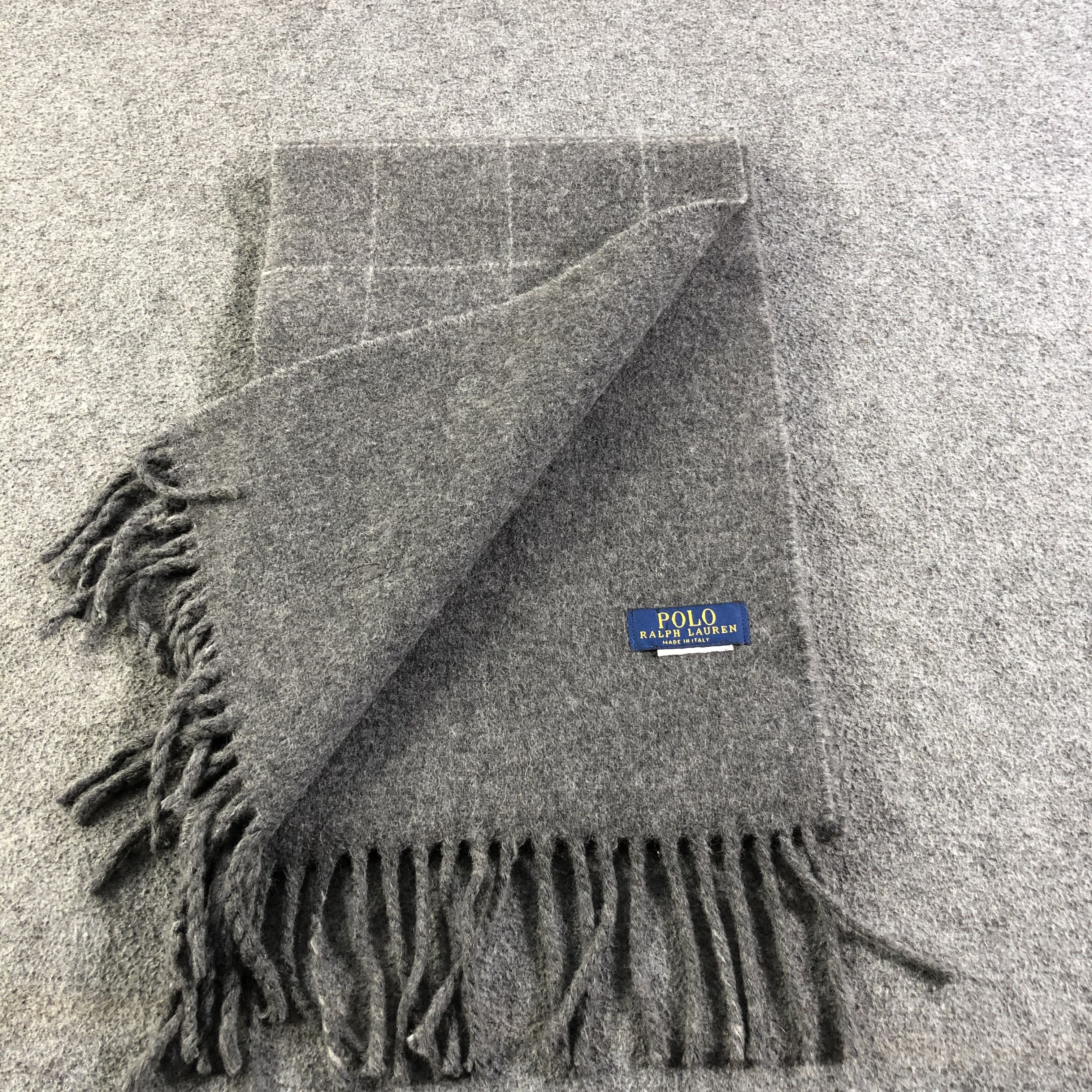 Polo Ralph Lauren Polo Ralph Lauren Grey Wool Scarf Muffler V1294 Size ONE SIZE - 6 Thumbnail