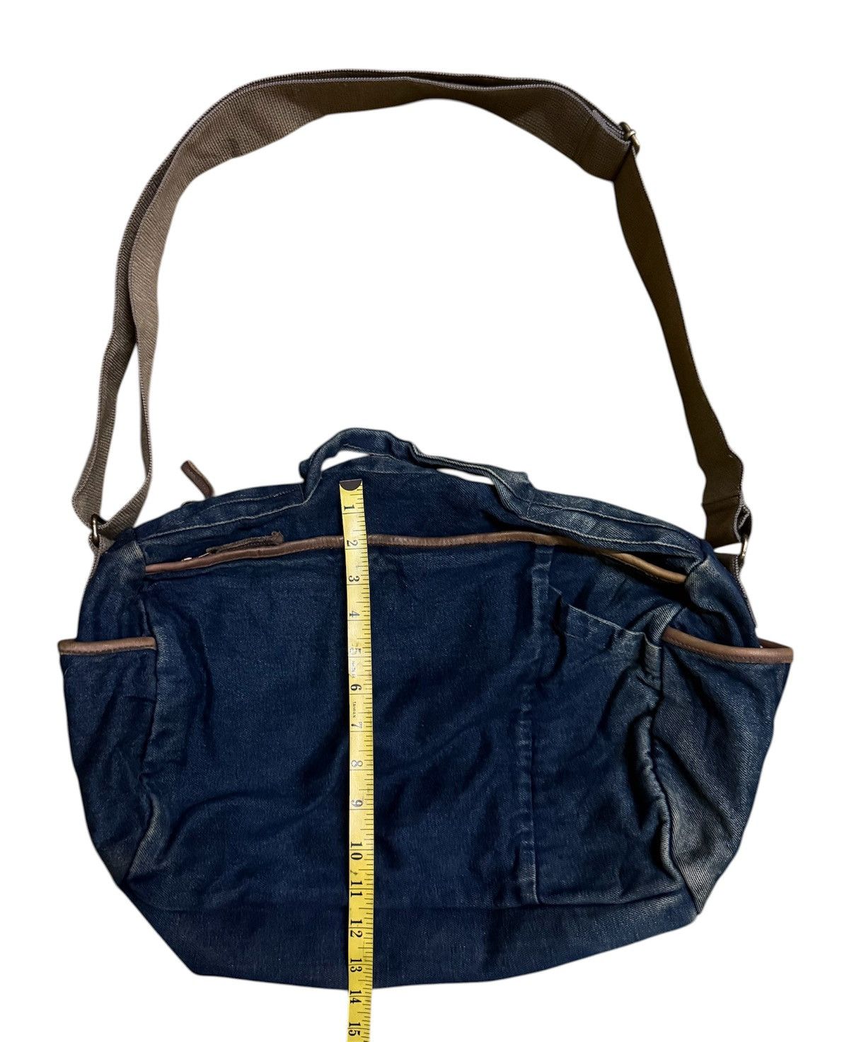 Japanese Brand Denim Messenger Bag Often Popular Handmade Size ONE SIZE - 5 Thumbnail