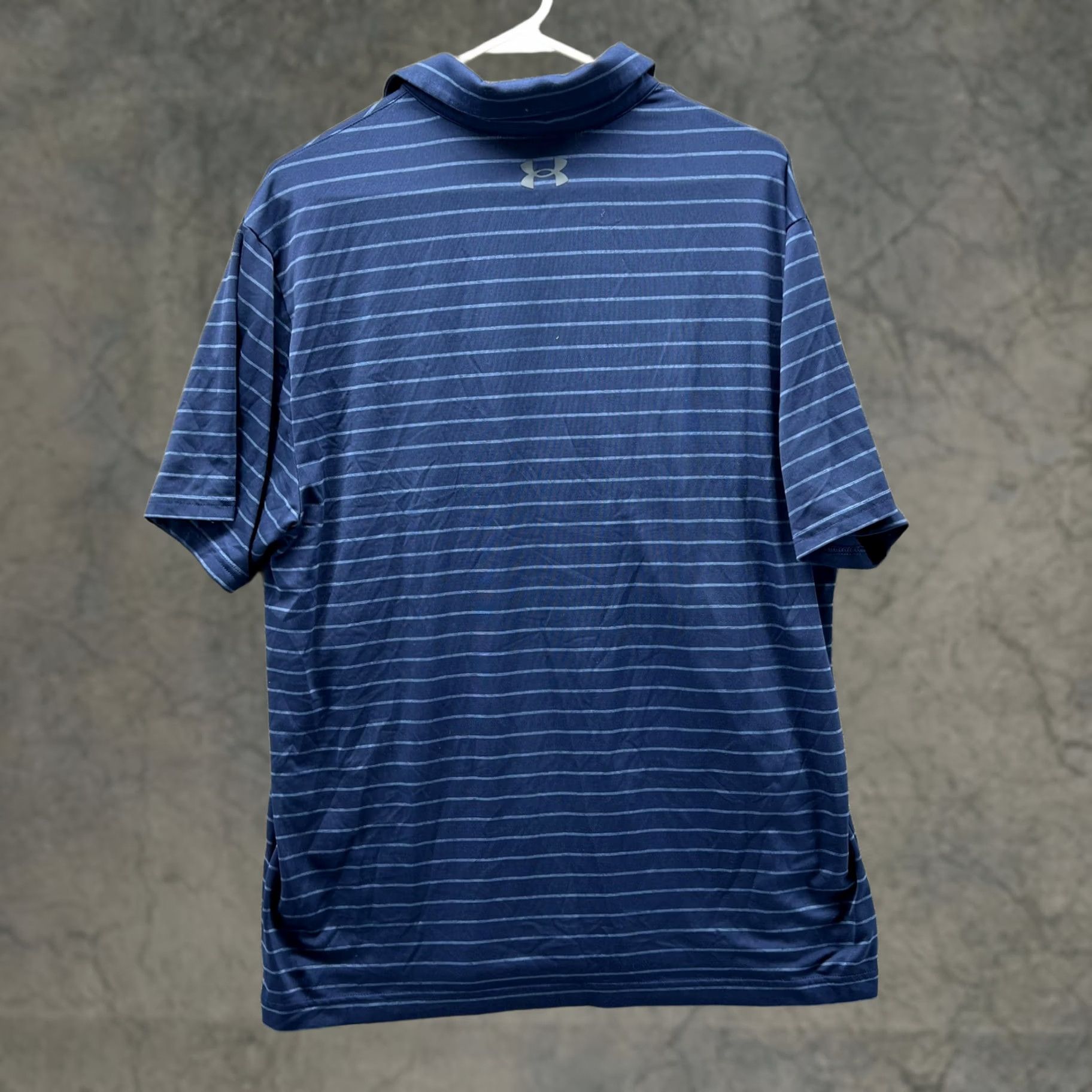 Under Armour Under Armour Playoff Polo Shirt Mens Large Blue Stripe Golf Loose Fit Top Size US L / EU 52-54 / 3 - 1 Thumbnail