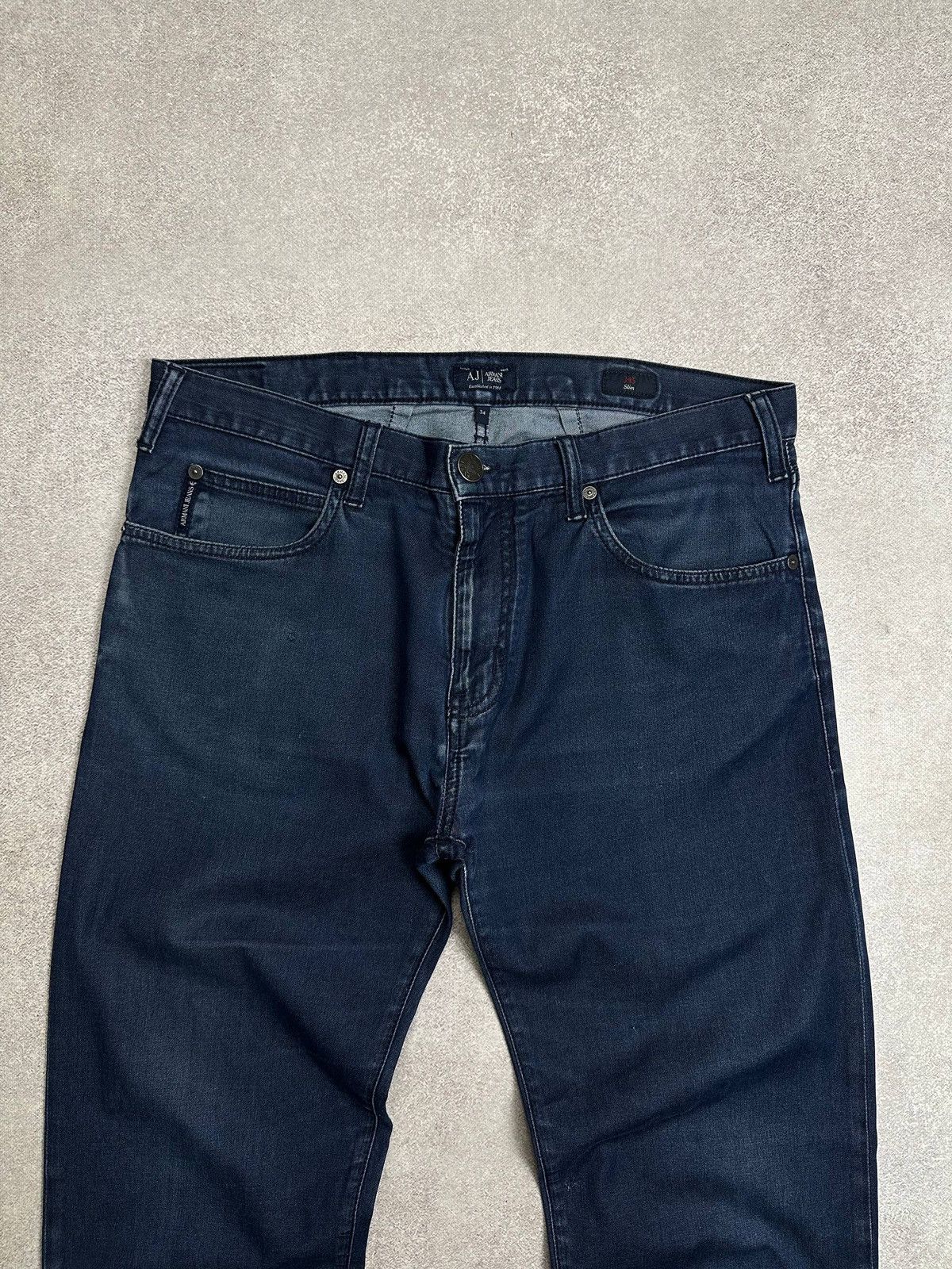 Armani Vintage Armani Metal Back Logo Baggy Jeans Slim Pants 32 Size US 34 / EU 50 - 5 Thumbnail