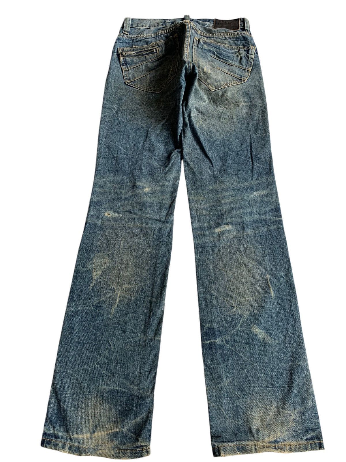 Tornado Mart Army Of No! Skull Punk Style Japanese Distressed Denim🎌☠️ Size US 29 - 4 Thumbnail