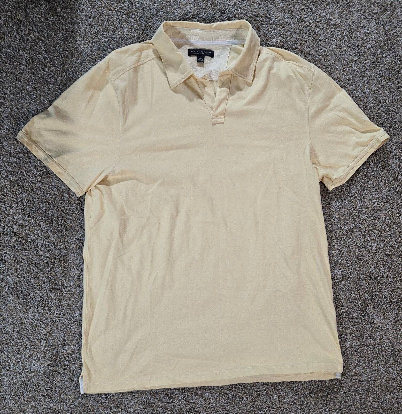 Banana Republic Banana Republic Yellow Fitted Pima Polo Size XL Size US XL / EU 56 / 4 - 1 Thumbnail
