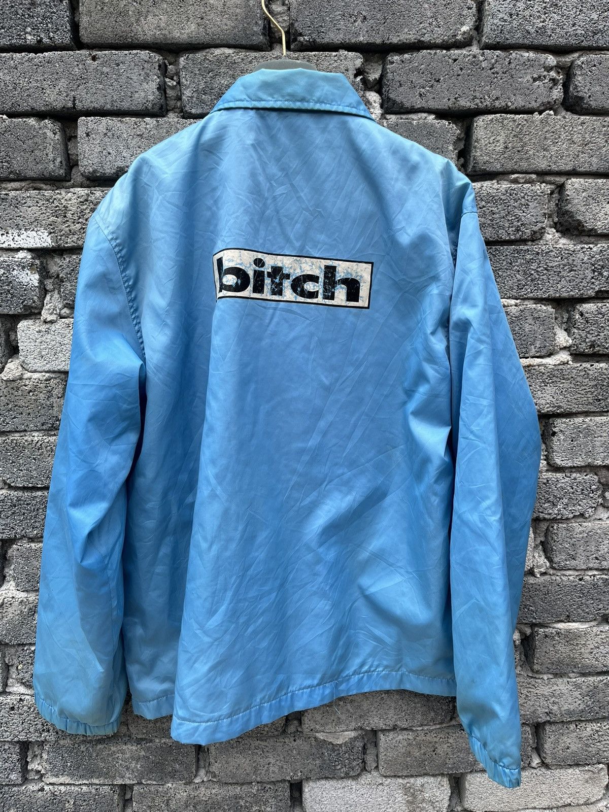 Vintage Vintage Snap Button Solid Blue Bitch Jacket, Long Sleeve Size US L / EU 52-54 / 3 - 2 Thumbnail