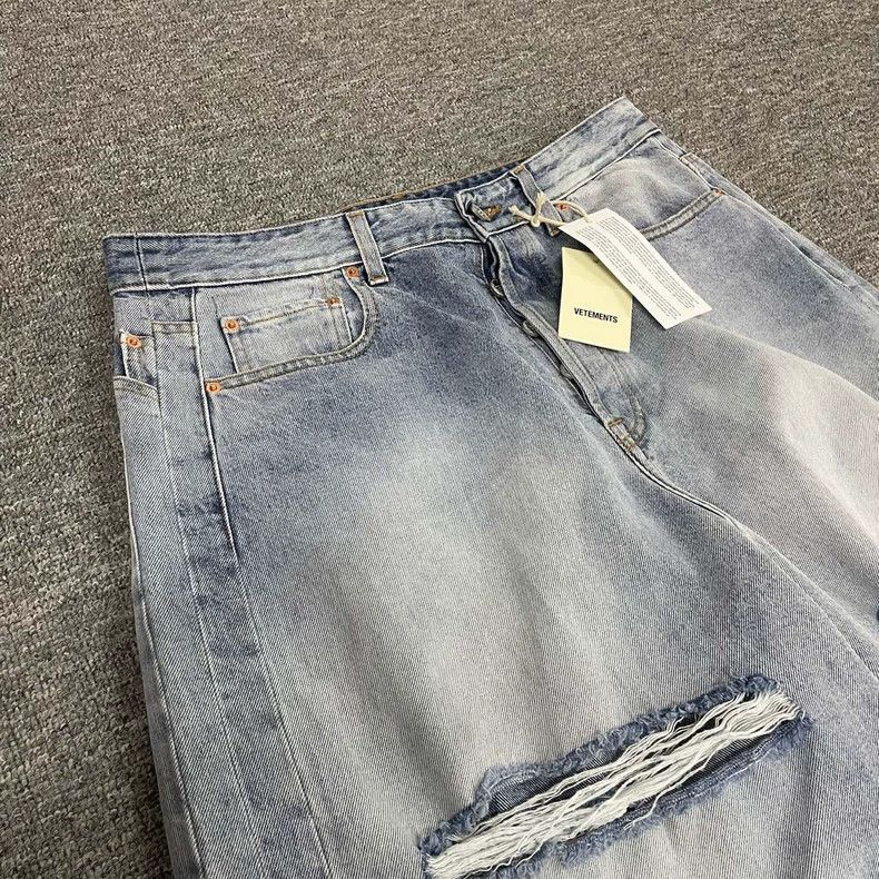 Vetements Vetements SizeM 23SS Big Ripped Washed Denim Jeans Size US 30 / EU 46 - 4 Thumbnail