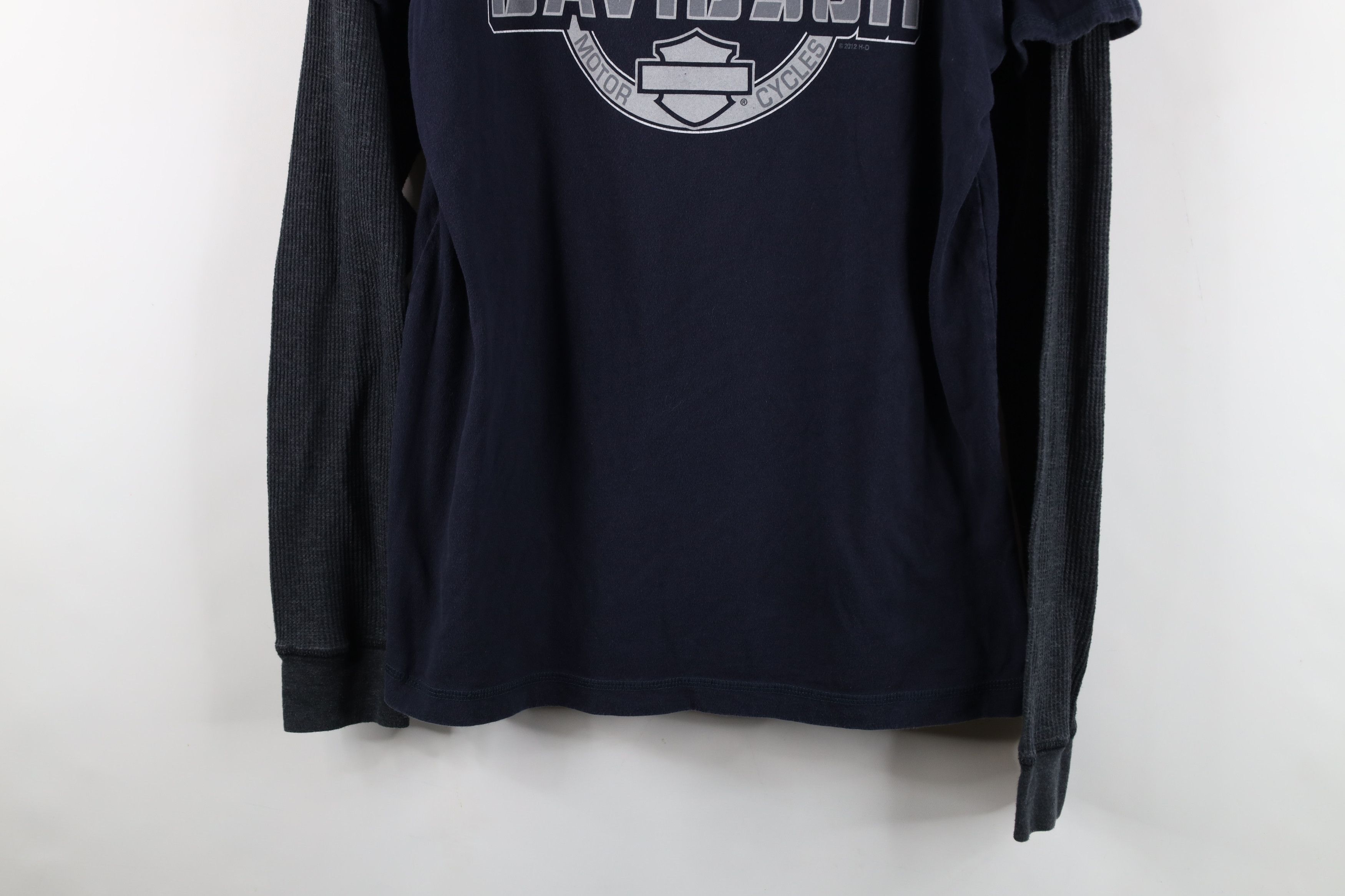 Harley Davidson Vintage Harley Davidson Waffle Knit Long Sleeve T-Shirt Size US L / EU 52-54 / 3 - 3 Thumbnail