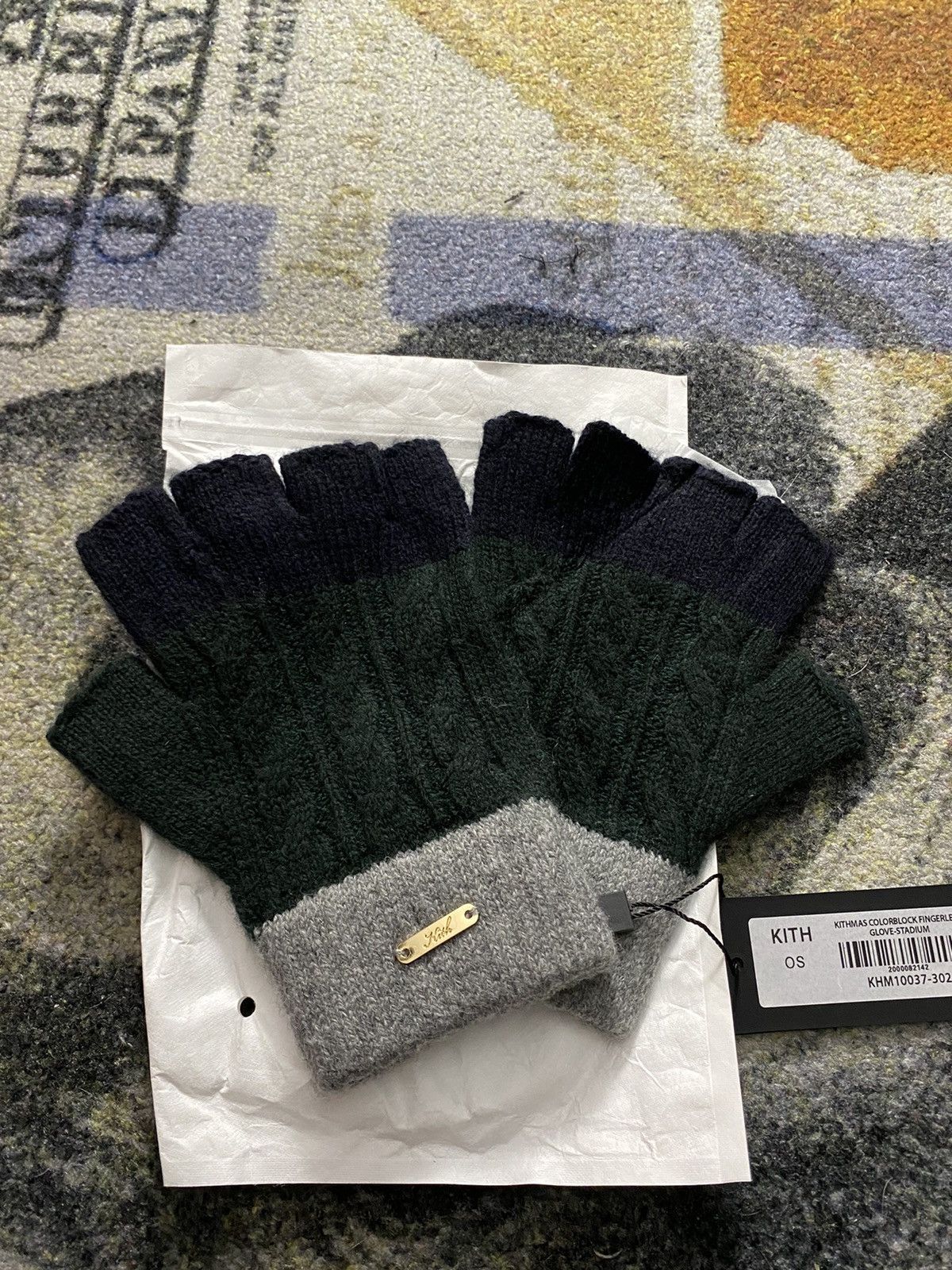 Kith Kith Kithmas Color-Blocked Fingerless Gloves Size ONE SIZE - 1 Thumbnail