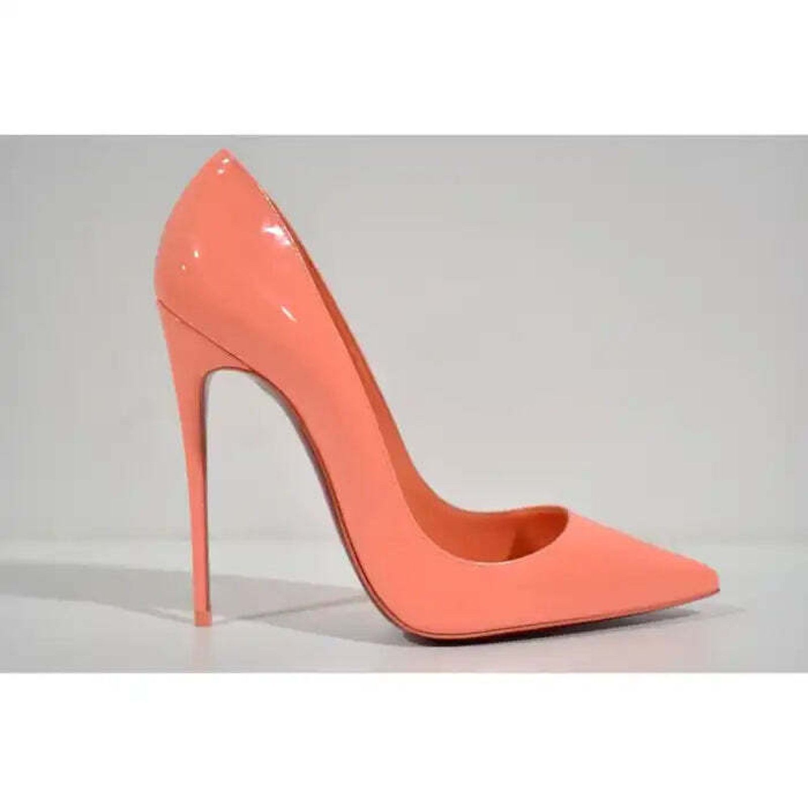 Christian Louboutin So Kate 120 Drag Orange Patent Leather Pointed Heel Pump 40 Size US 10 / IT 40 - 2 Thumbnail