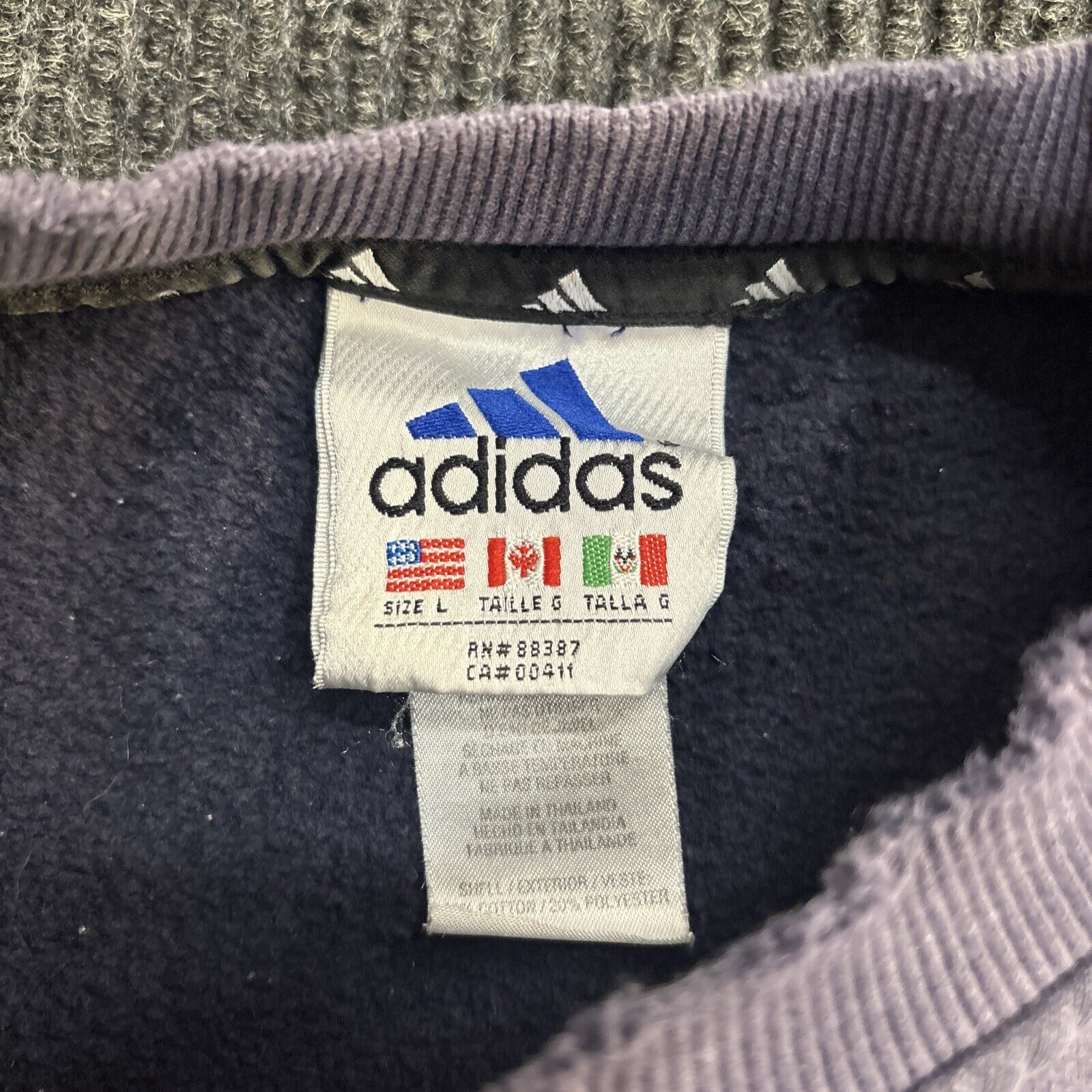 Adidas Vintage Adidas Crewneck Sweatshirt Sz Large Blue Embroidered Size US L / EU 52-54 / 3 - 2 Thumbnail