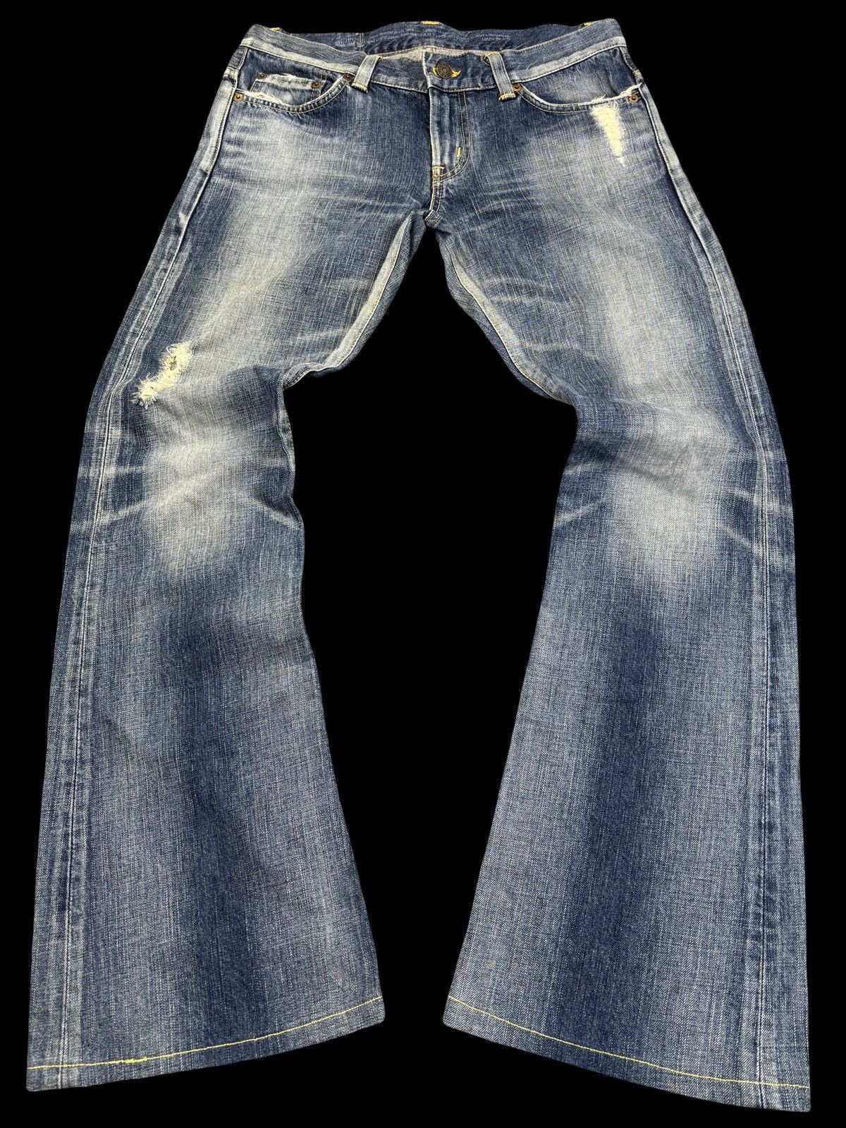 Edwin Flare💥90s Style Edwin Flare Distressed Denim F867 Size 32" / US 10 / IT 46 - 1 Thumbnail
