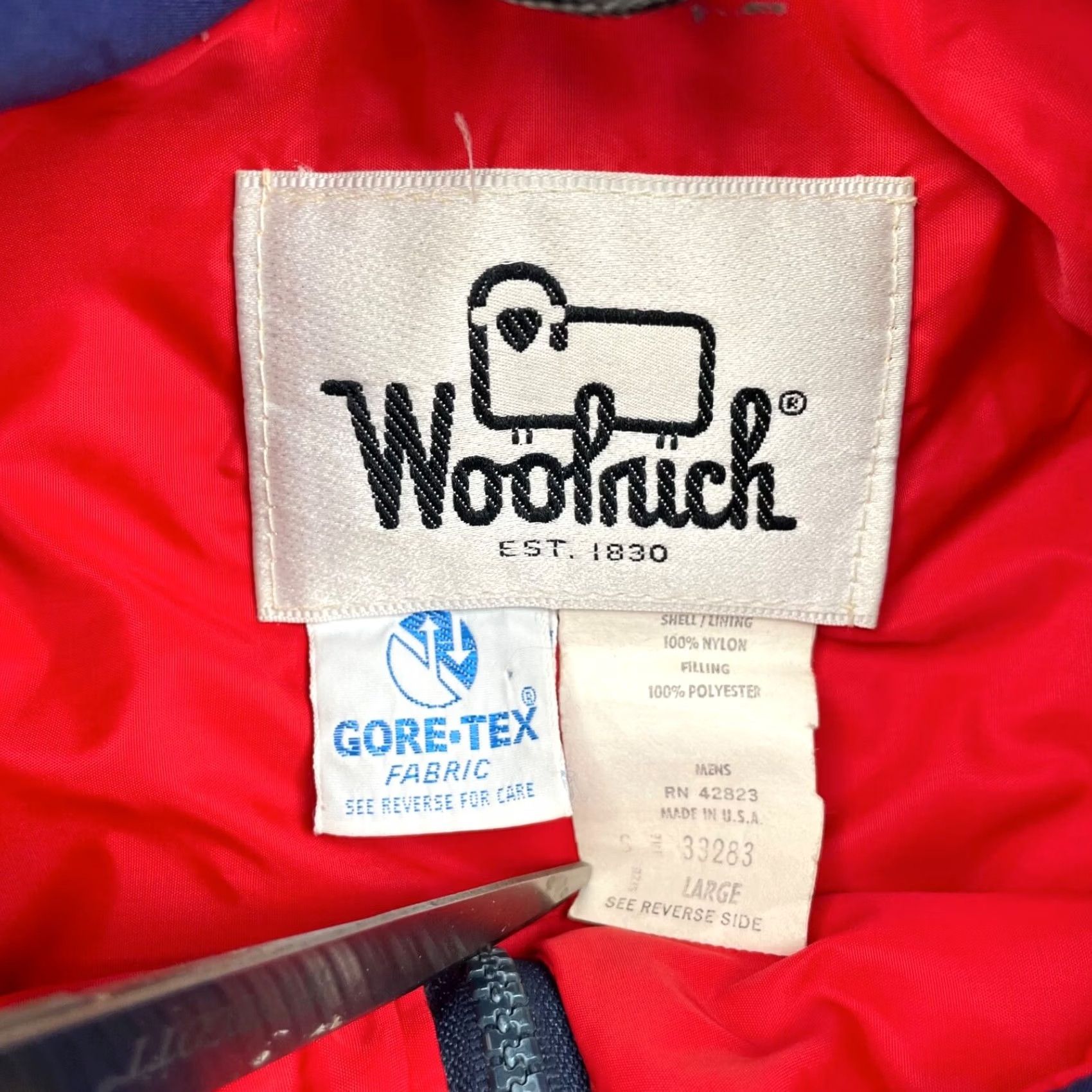 Vintage VINTAGE Woolrich Men’s Gore-Tex Jacket Blue/Red • USA • Large L Jacket Adult Men Size US L / EU 52-54 / 3 - 4 Thumbnail