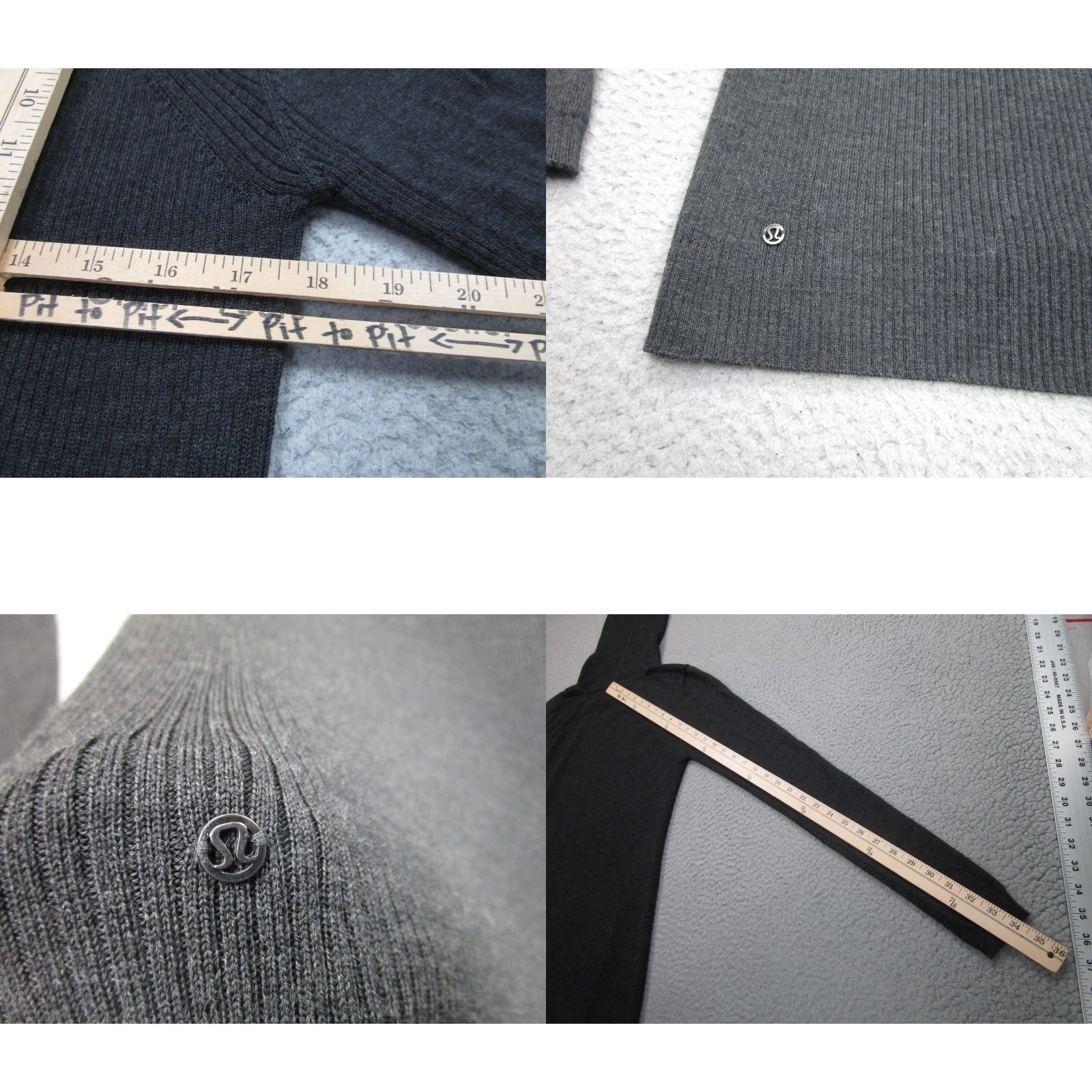 Lululemon Lululemon Sweater Womens 10 Gray Merino Wool Turtleneck Thumbholes Tunic Knit Pullover Fashion Clothing Size L / US 10 / IT 46 - 8 Thumbnail