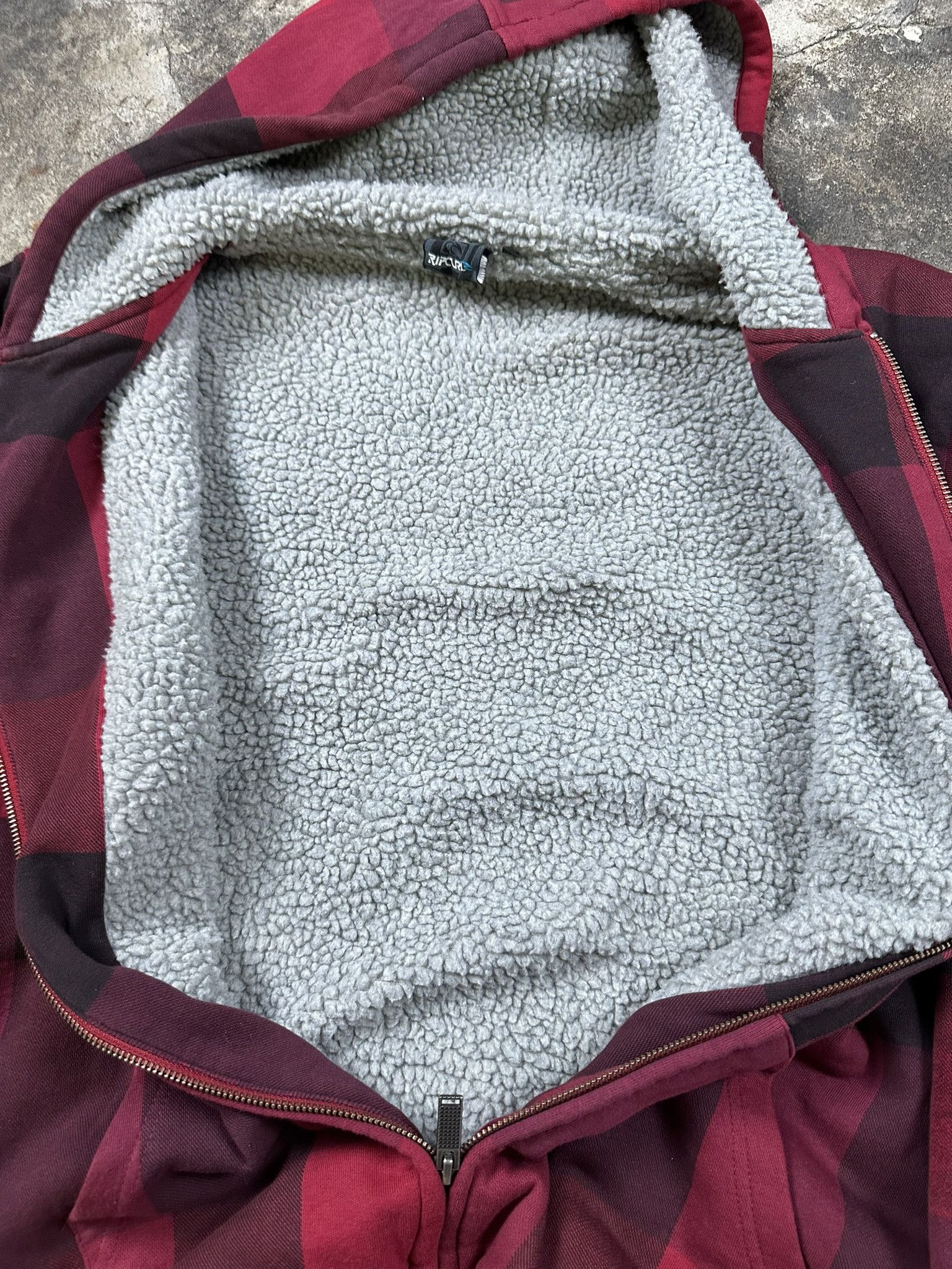 00s Vintage Rip Curl Sherpa Boxy Hoodie
