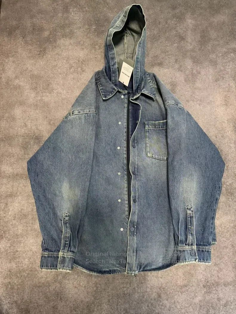 Balenciaga Balenciaga Hooded Distressed Denim Parka with Buttons Size US S / EU 44-46 / 1 - 1 Thumbnail