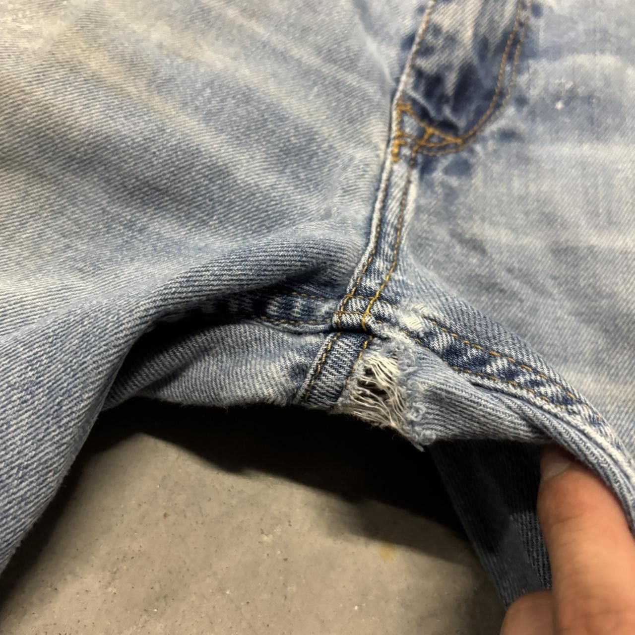 Japanese Brand × Vintage Crazy Vintage Y2K/2000s Grunge Faded Wash Distressed Denim Jeans! Size US 31 - 4 Thumbnail