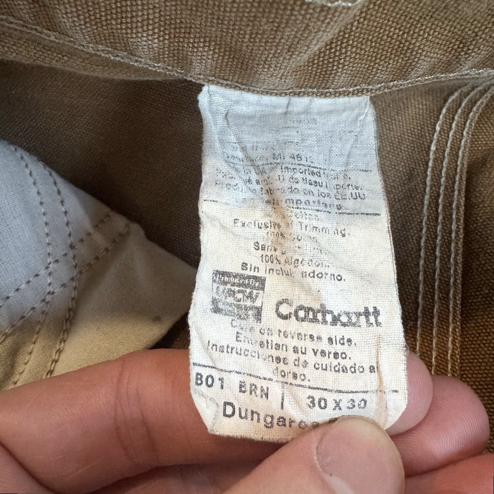 Carhartt VTG Carhartt Pants Mens 30x29 Tan Carpenter Straight Double Knee USA 90s B01 Size US 30 / EU 46 - 6 Thumbnail