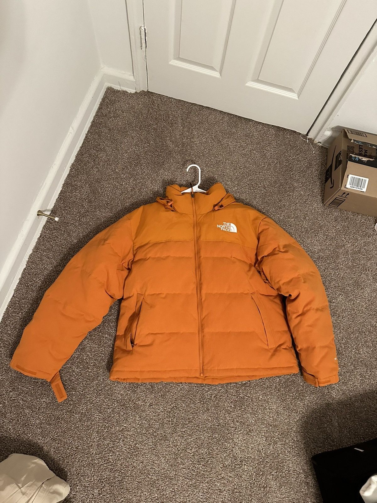 image of The North Face Men’S ’92 Ripstop Nuptse Jacket Water-Wind Resistant in Orange, Men's (Size XL)