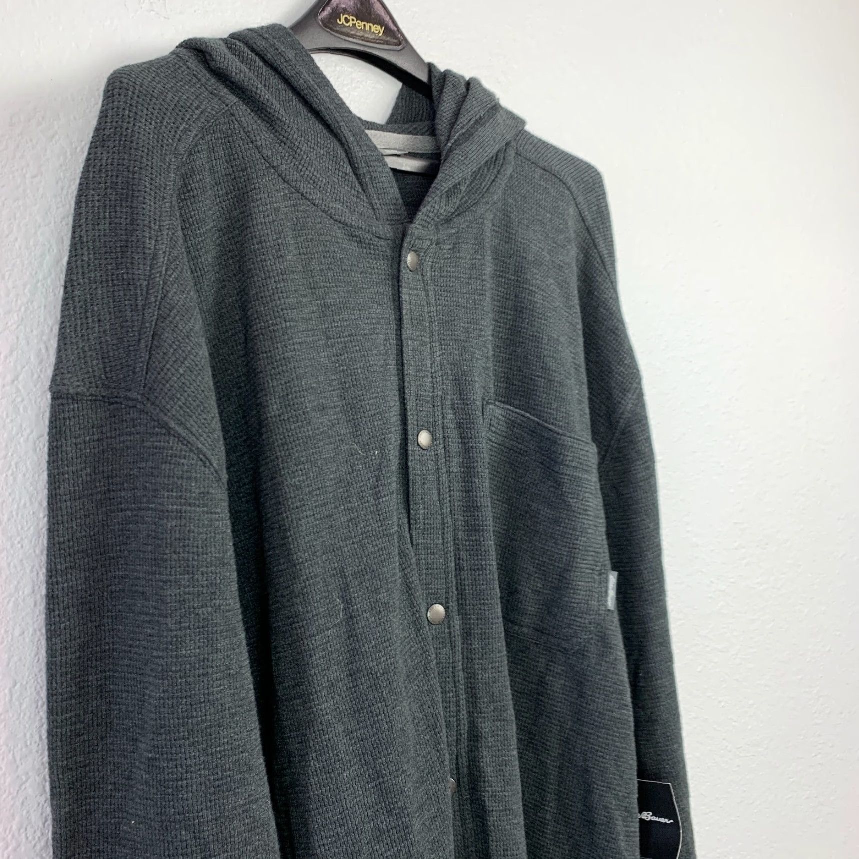 Eddie Bauer VINTAGE Eddie Bauer Hooded Shirt XL Black Shirt Pocket Thermal Button Down New with Tags Athletic Mens 60% Cotton 40% Polyester Size US XL / EU 56 / 4 - 3 Thumbnail