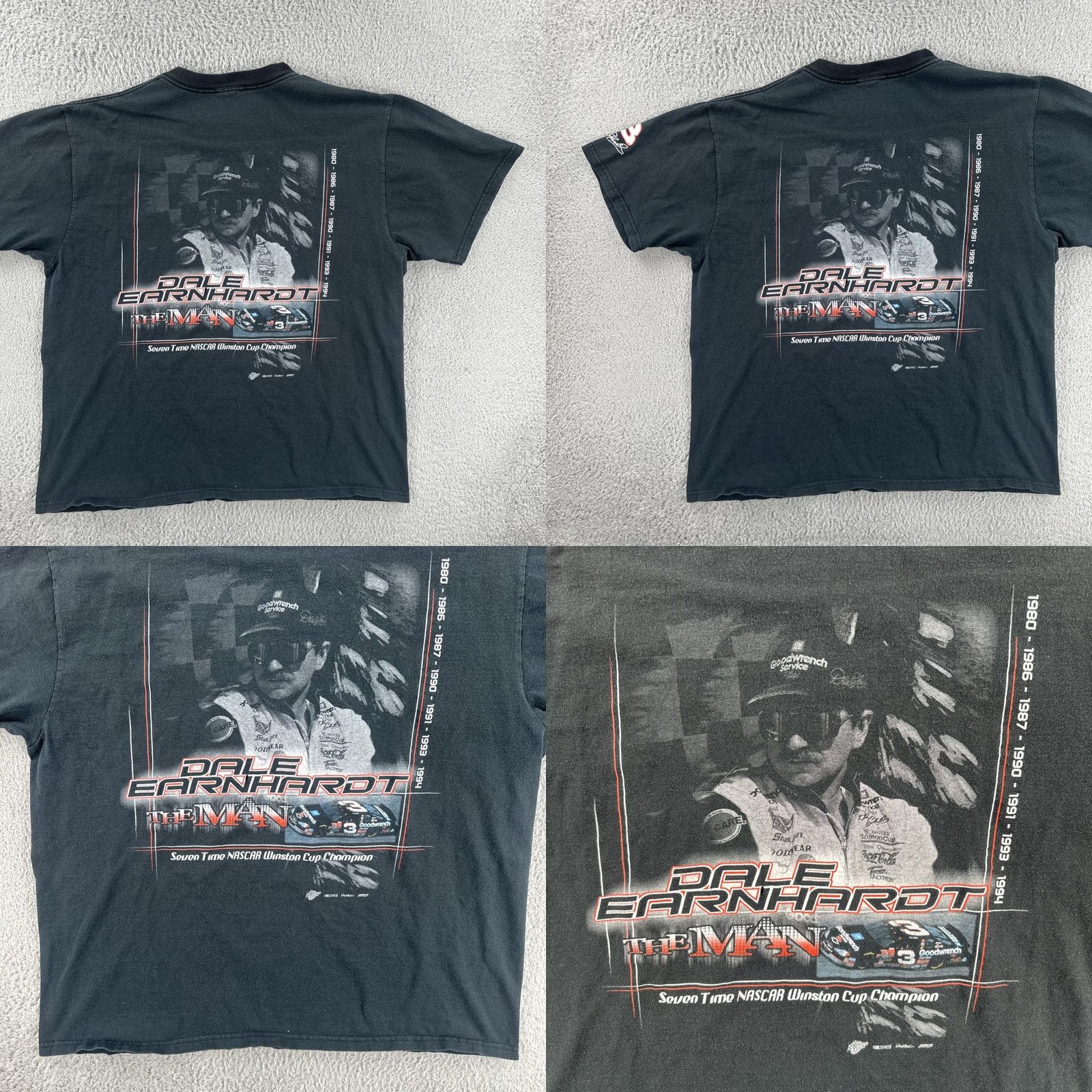 Vintage VINTAGE Chase NASCAR 90s T Shirt Men XL Black Crew Neck Short Sleeve Dale Earnhardt #3 The Man Size US XL / EU 56 / 4 - 10 Thumbnail