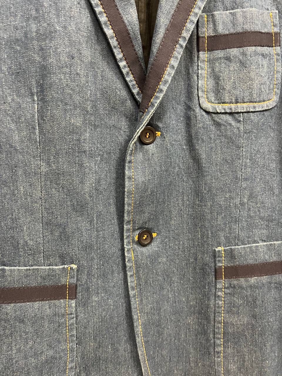 Alexander McQueen 💎 Alexander Mcqueen Denim Avant Garde Pocket blazer Size 52R - 6 Thumbnail