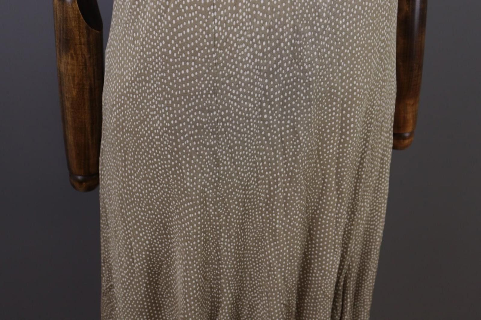 Designer Elisa Cavaletti Beige Dotted Lined Sleeveless Long Dress Size M / US 6-8 / IT 42-44 - 5 Thumbnail