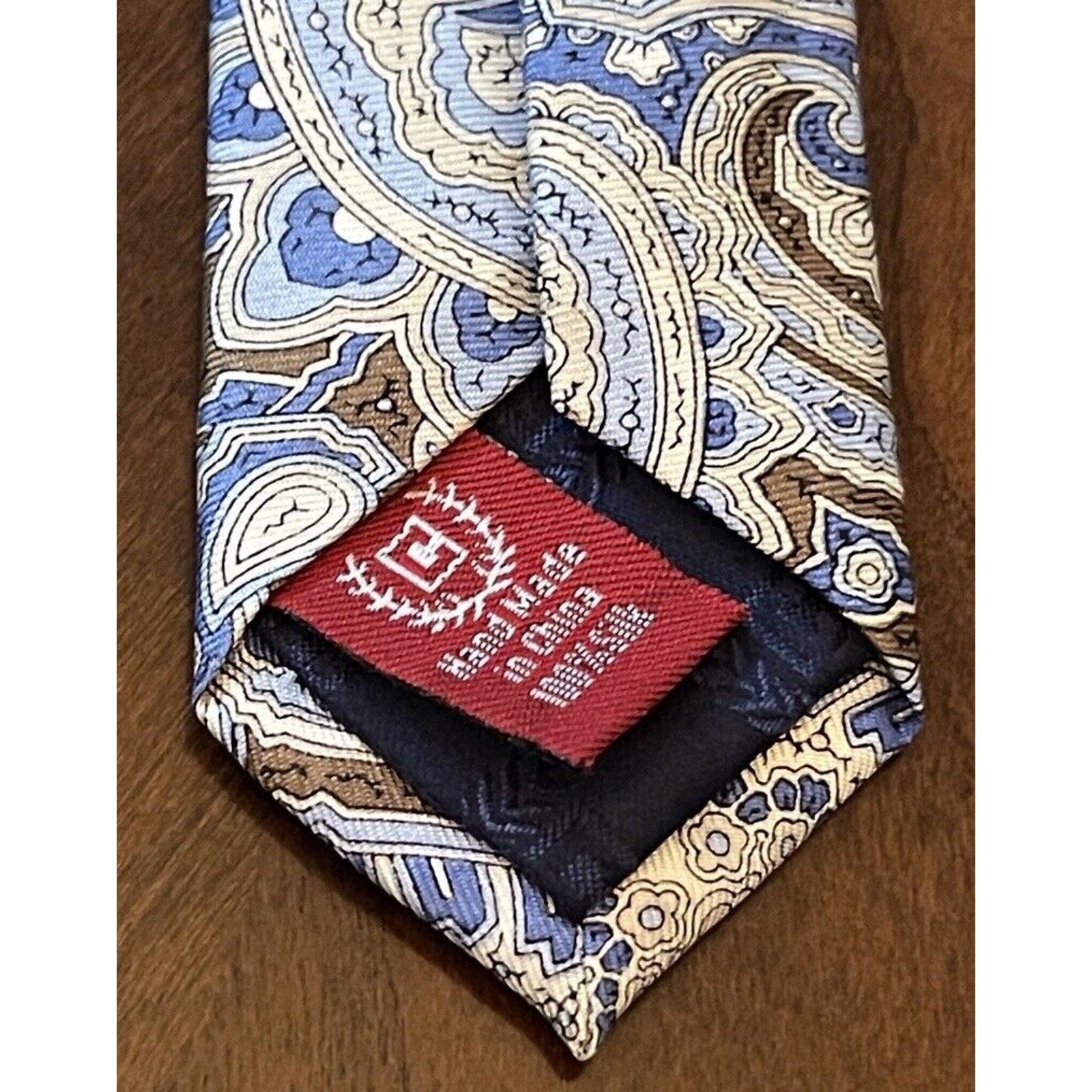 Chaps Chaps Blue Brown Hand Made 100% Silk Made In China Size ONE SIZE - 7 Thumbnail