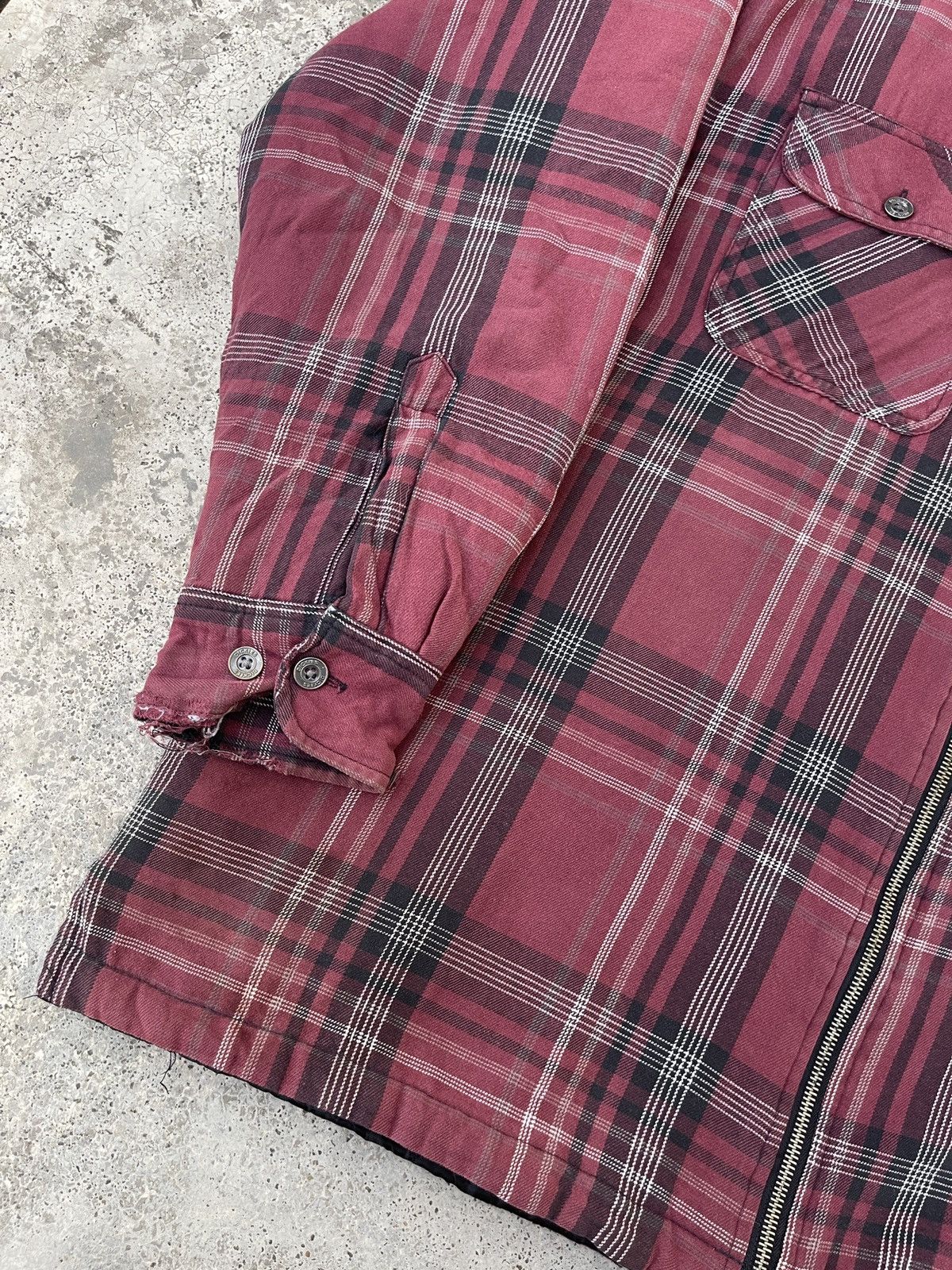 Carhartt × Dickies × Vintage Vintage Distressed Dickies Quilted Flannel Zip Up Hoodie Size US XL / EU 56 / 4 - 6 Thumbnail