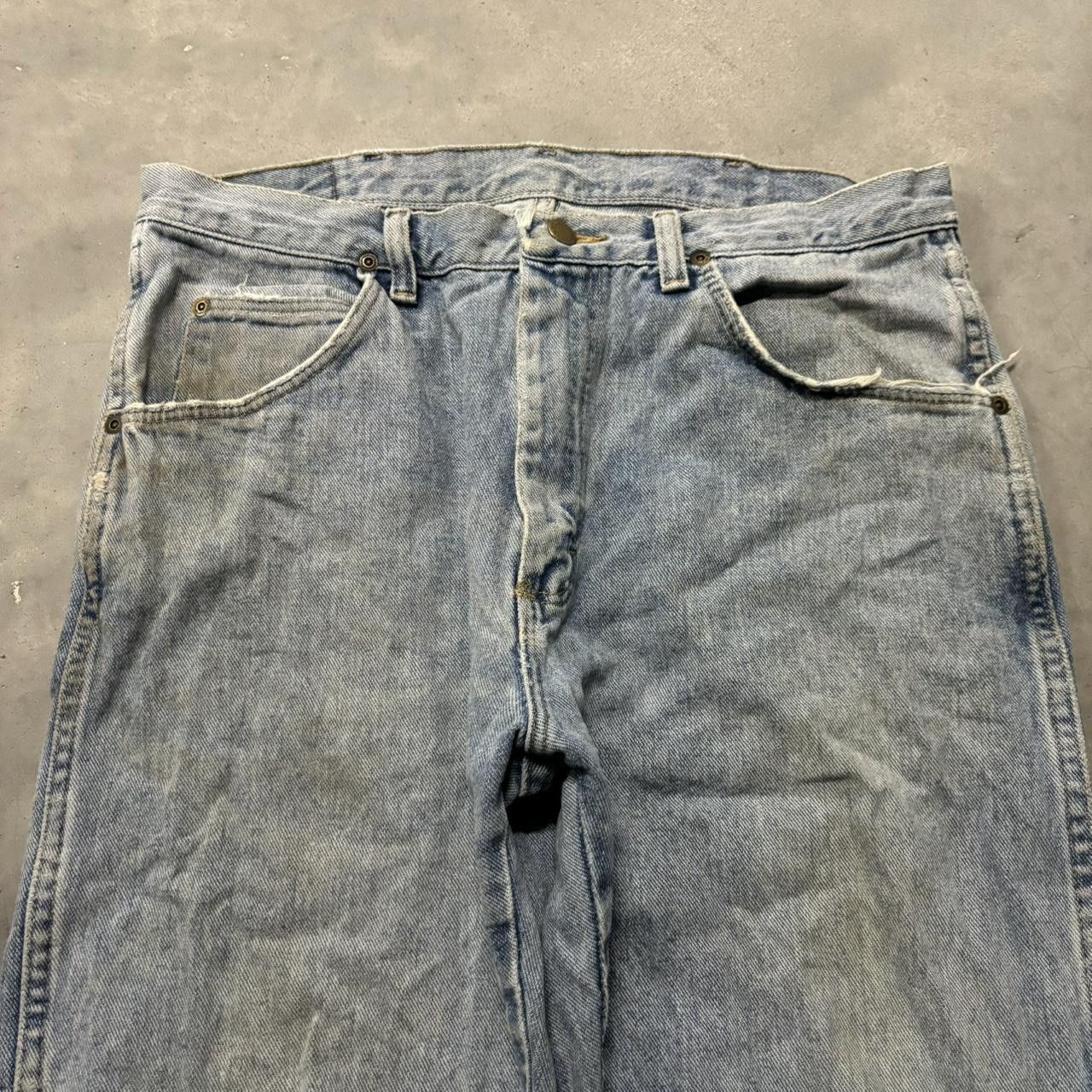 Japanese Brand × Vintage Crazy Vintage 90s Grunge Light Wash Distressed Denim Jeans! Size US 32 / EU 48 - 5 Thumbnail