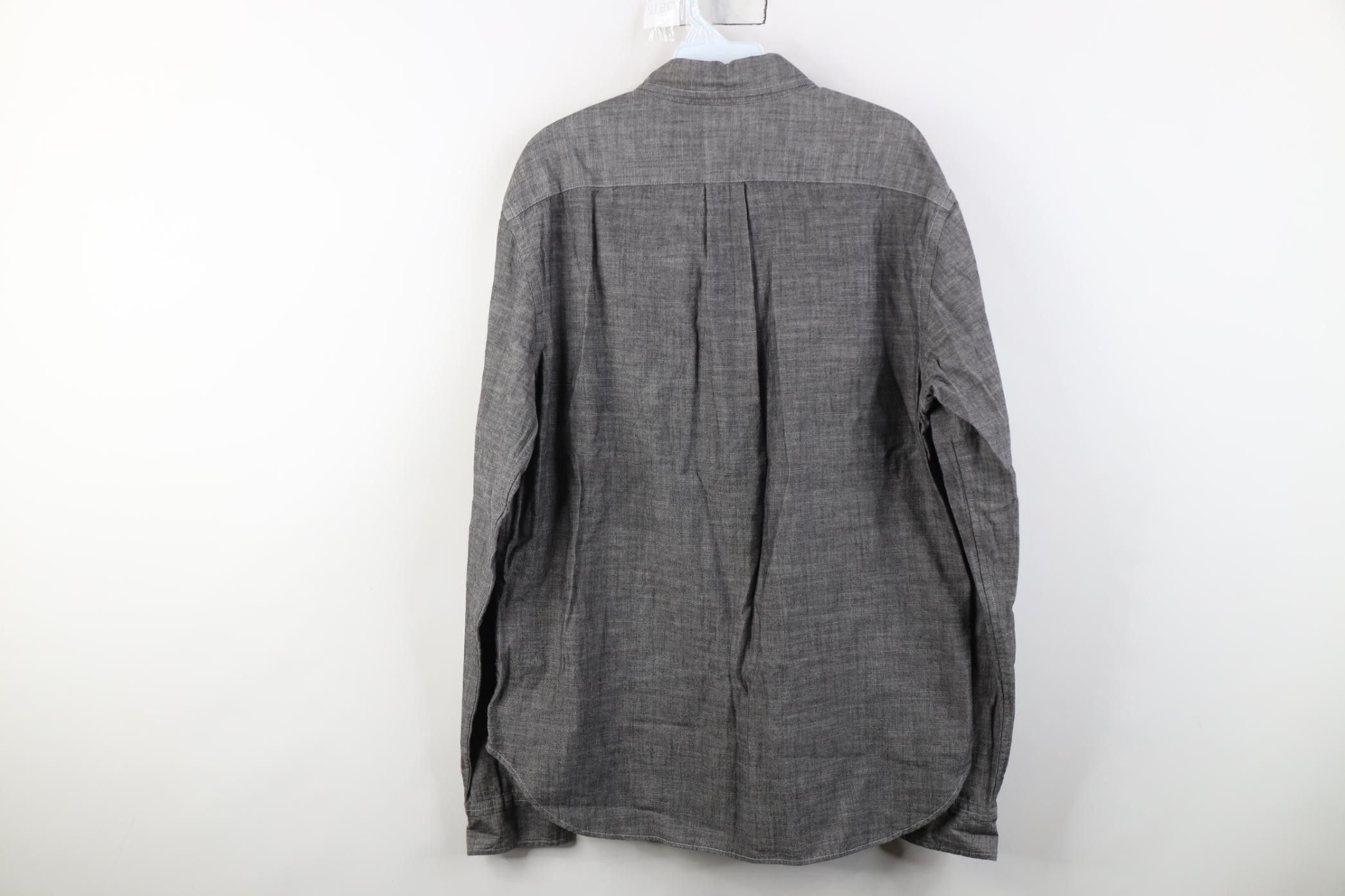 J.Crew J Crew Fit Chambray Collared Button Down Shirt Gray Cotton Size US L / EU 52-54 / 3 - 9 Thumbnail