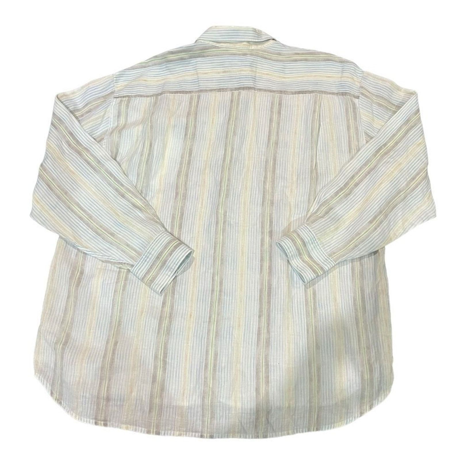 Tommy Bahama Tommy Bahama Shirt Mens 2XL Beige Striped Button-Up Size US XXL / EU 58 / 5 - 6 Thumbnail
