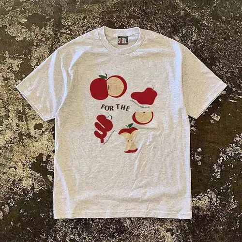 Vintage Hirota x Maeda Gray casual retro apple print cotton t-shirt Size US M / EU 48-50 / 2 - 7 Thumbnail