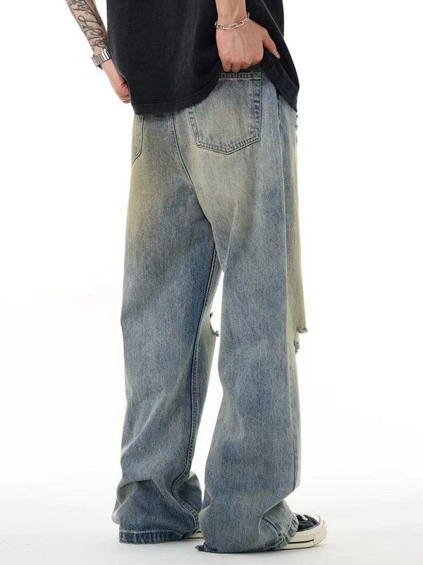 Japanese Brand Loose trendy oversized washed distressed jeans y2k Size US 34 / EU 50 - 2 Thumbnail