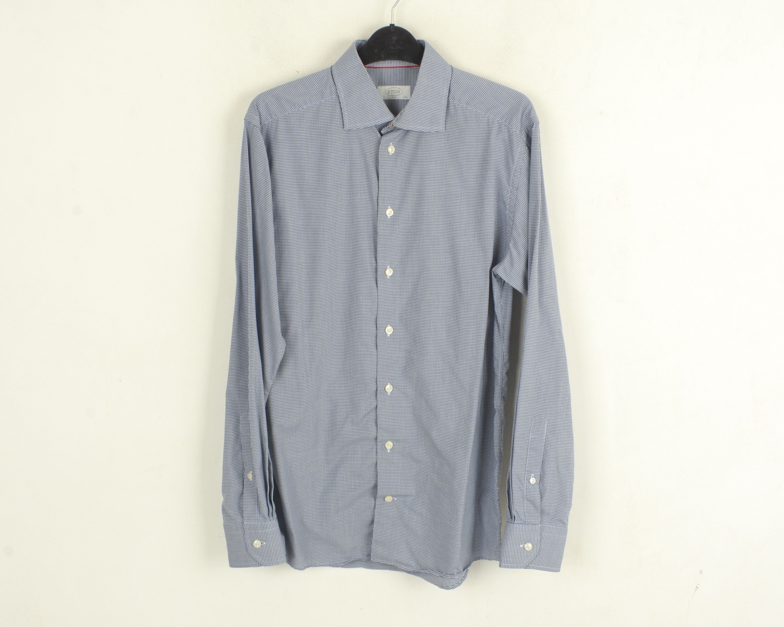 Eton Men Check Casual Slim Fit 40 Shirt Cotton 15 3/4 Formal M Size US M / EU 48-50 / 2 - 1 Thumbnail