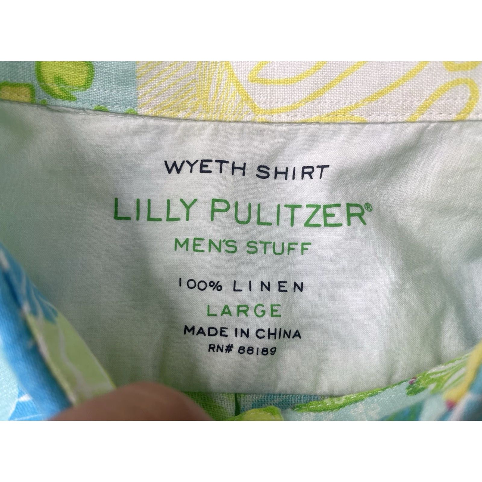 Lilly Pulitzer Lilly Pulitzer Wyeth Shirt Mens Linen Floral Long Sleeve Button L Large Multicolor Size US L / EU 52-54 / 3 - 3 Thumbnail