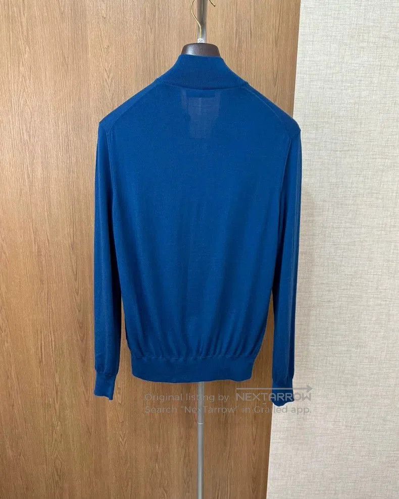 Loro Piana Loro Piana Blue Knit Zip Cardigan. Size US M / EU 48-50 / 2 - 8 Thumbnail