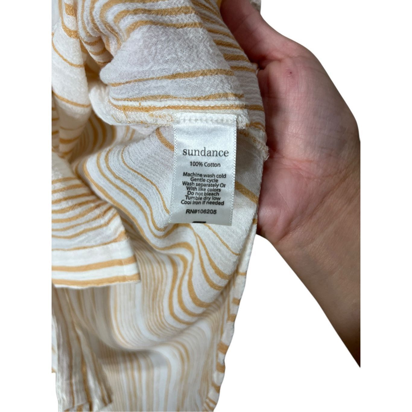 Other Sundance White Orange Striped Button Down Lightweight Gauzy Size XL / US 12-14 / IT 48-50 - 8 Thumbnail