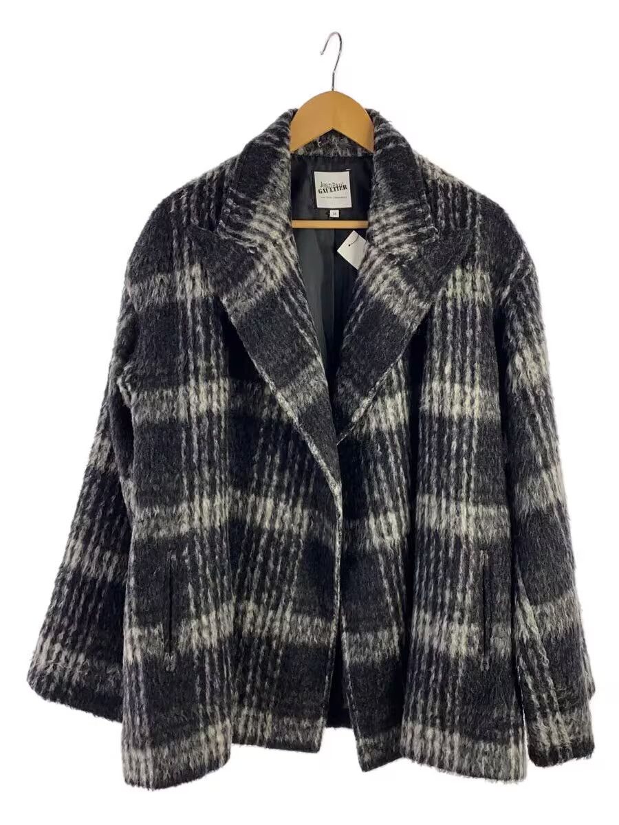 Jean Paul Gaultier Fluffy Plaid Coat Jacket Size L / US 10 / IT 46 - 1 Thumbnail
