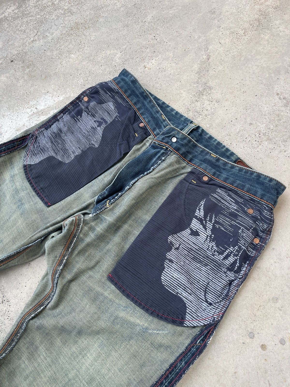Levi's × Levi's Vintage Clothing × Vintage Levi’s Red Vintage Y2K Faded Blue Denim Jeans Size US 32 / EU 48 - 10 Thumbnail