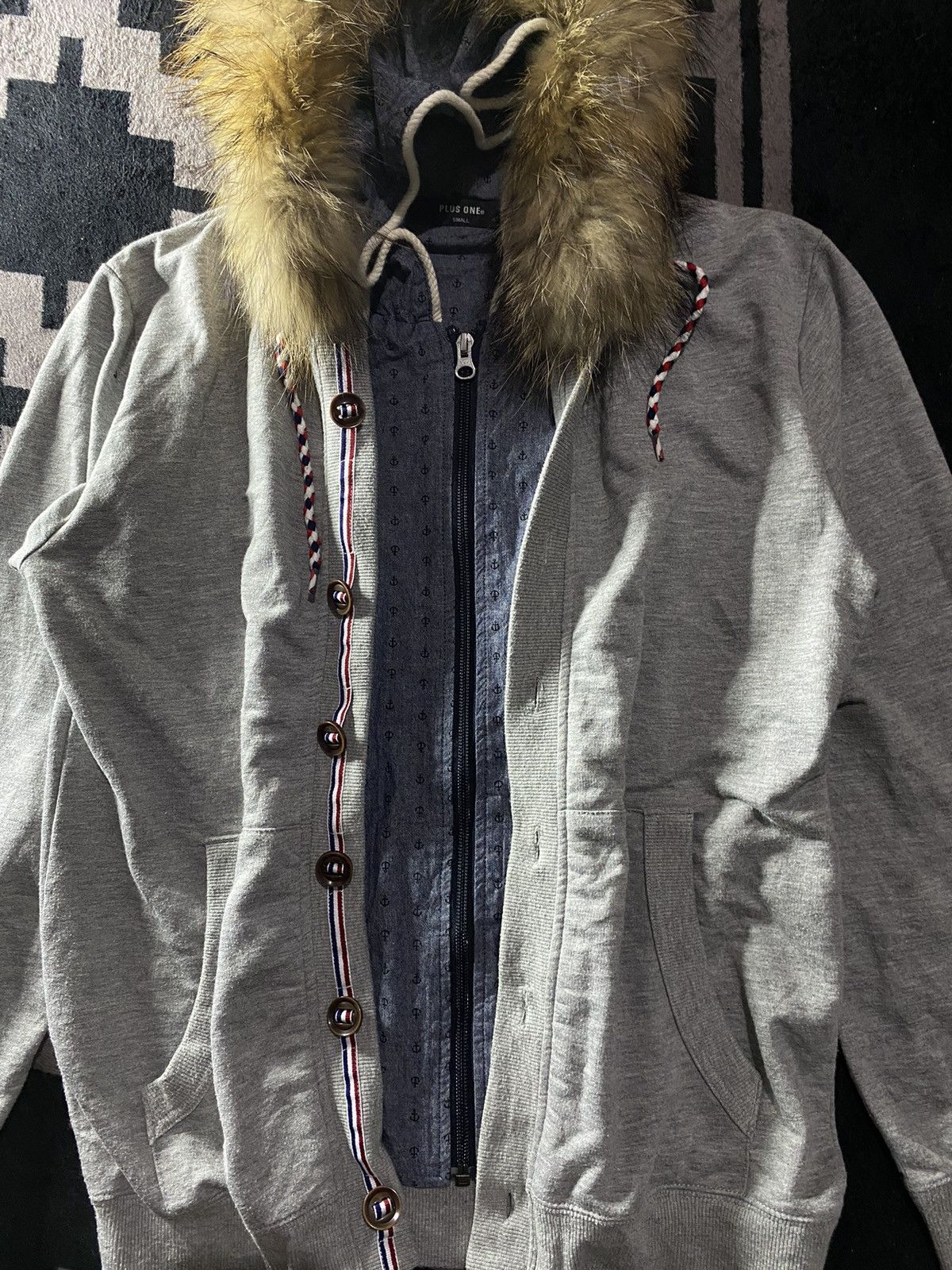 Hysteric Glamour × Japanese Brand × PPFM plus one faux fur double layers hoodie Size US S / EU 44-46 / 1 - 2 Thumbnail