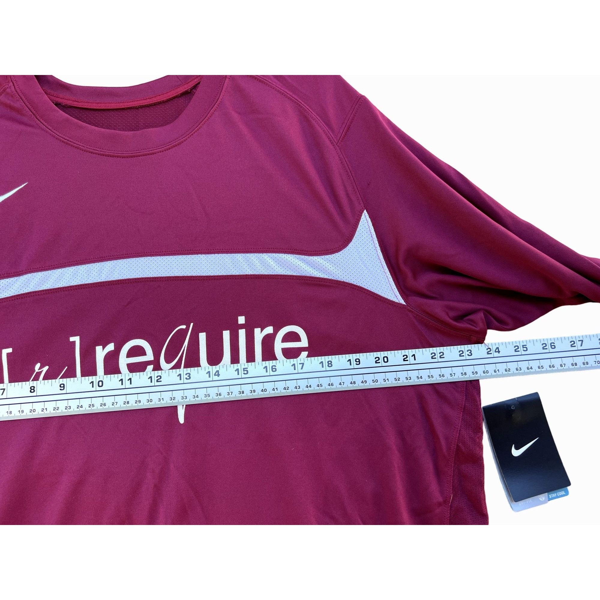Nike Nike - Men's Dri-Fit Long Sleeve T-Shirt - Burgundy - Extra Size US XL / EU 56 / 4 - 4 Thumbnail