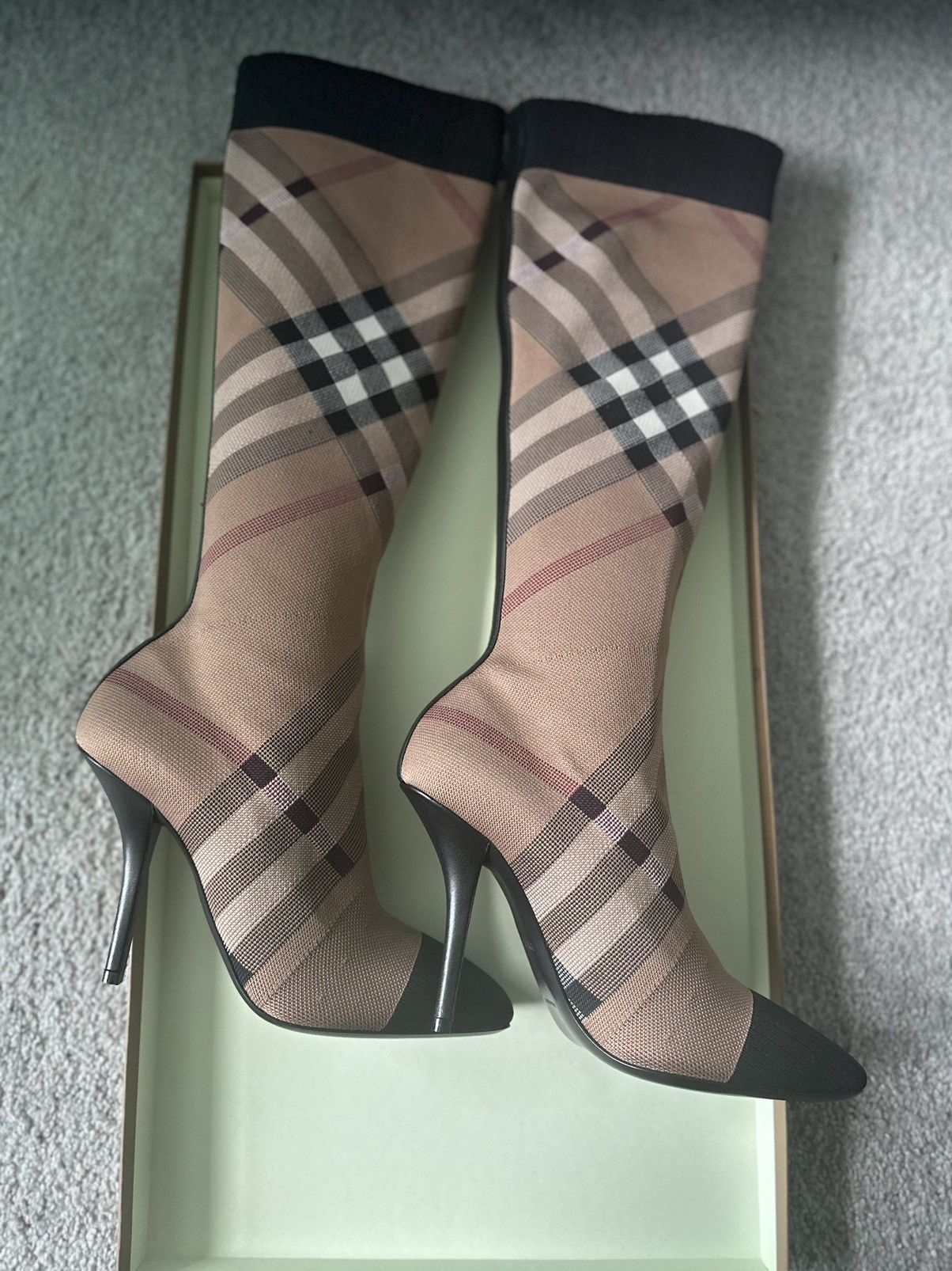 Burberry Burberry Vintage Check 105 Sock Boots Size US 10 / IT 40 - 3 Thumbnail